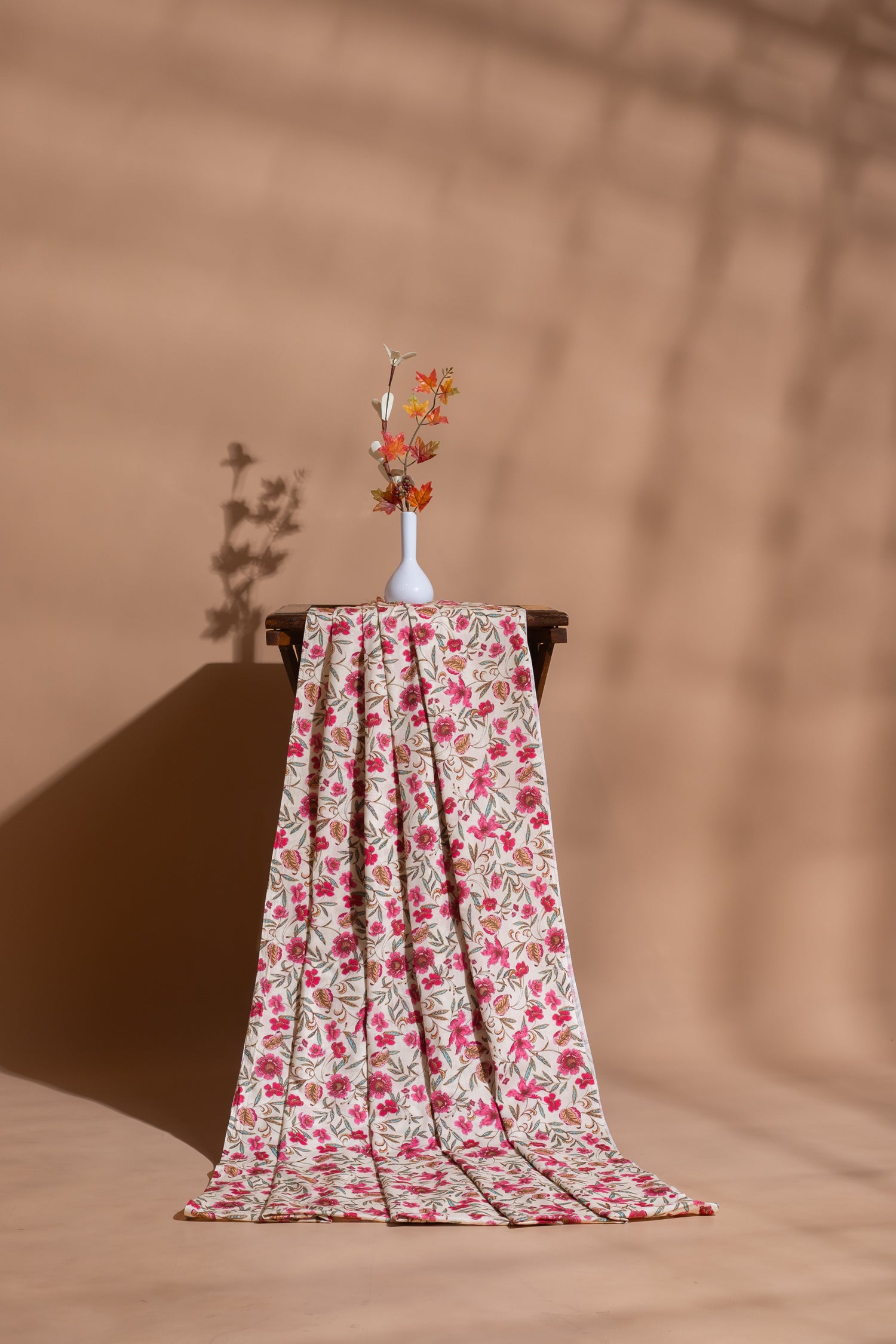 Afreen Pink Blossom cotton Blend fabric