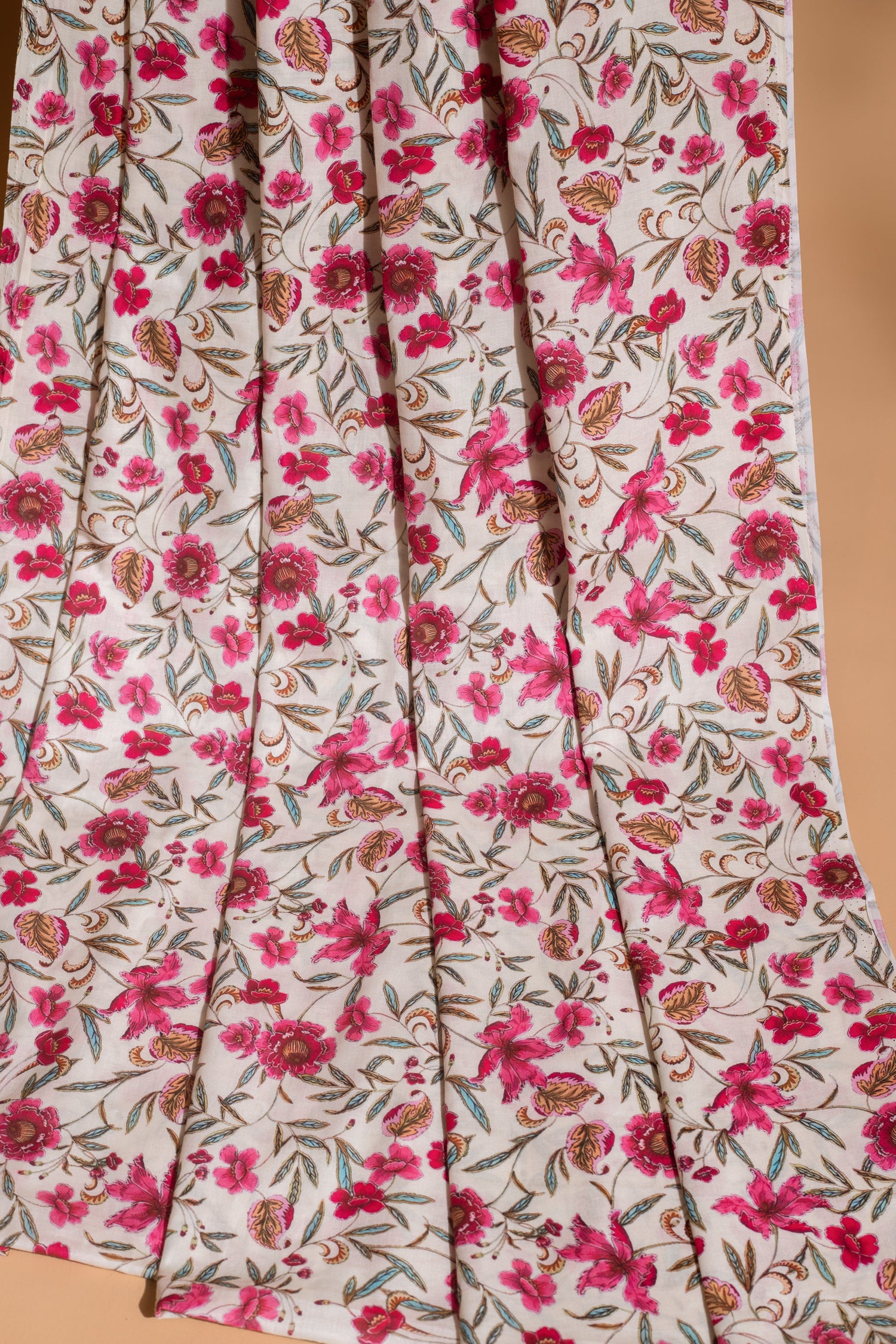 Afreen Pink Blossom cotton Blend fabric