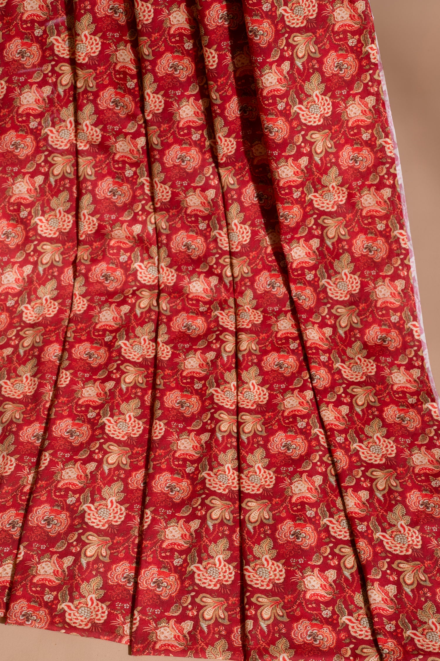 Afreen Red Cotton printed Fabric