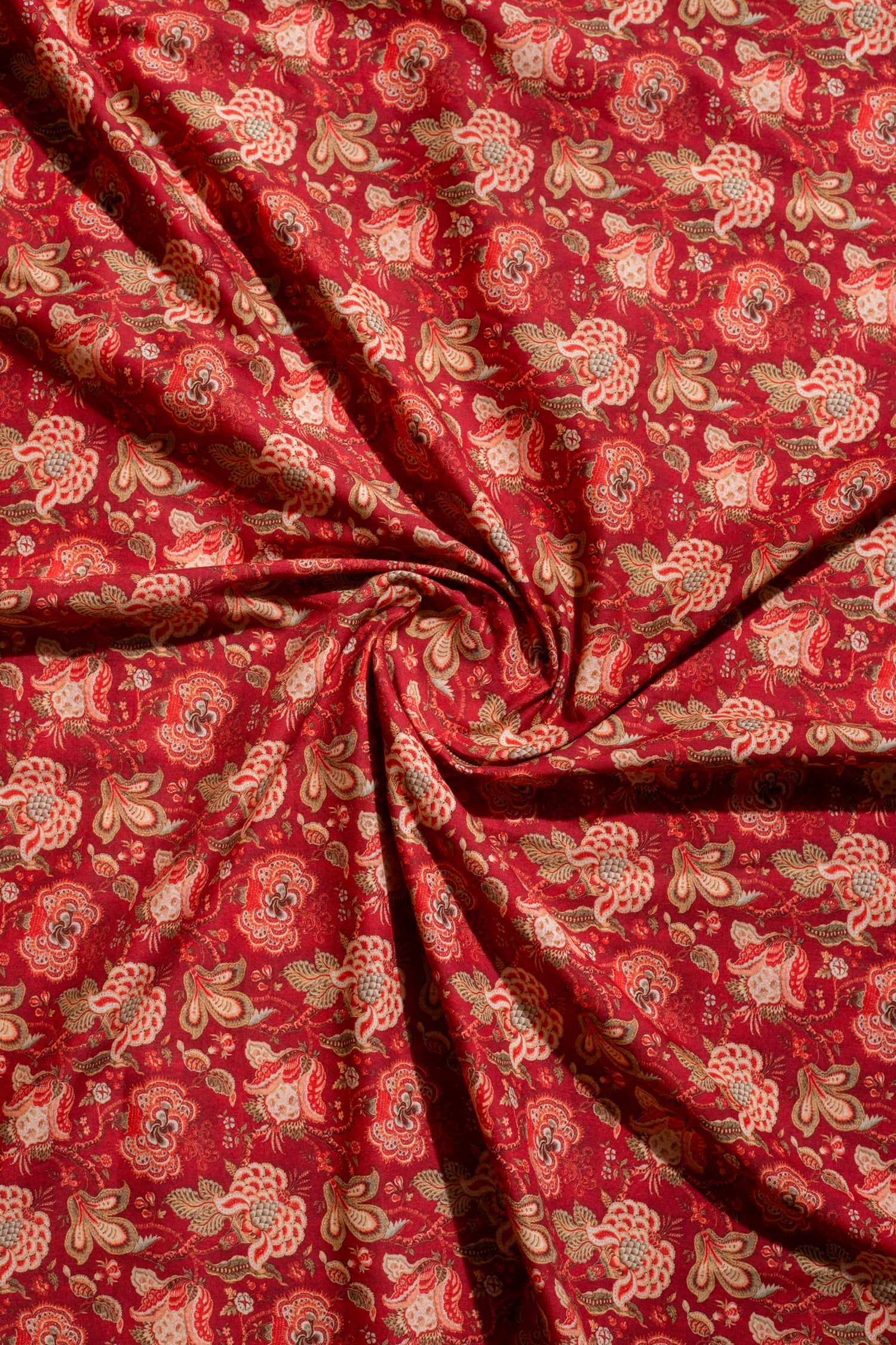 Afreen Red Cotton printed Fabric