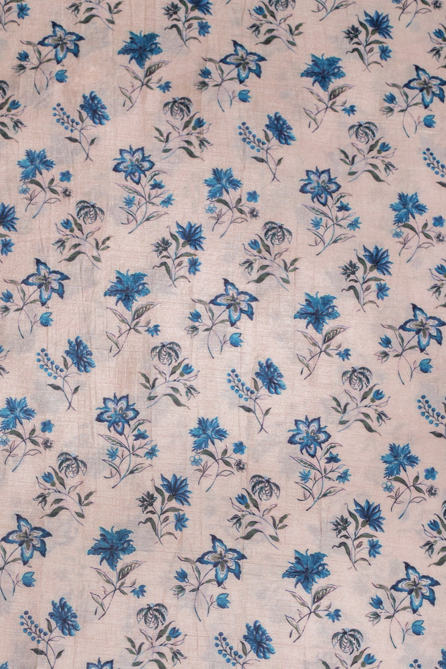 Luxe Blue Printed Silk Blend Fabric