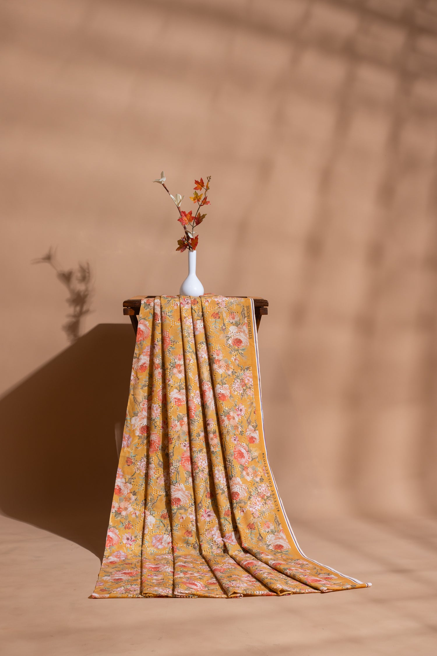 Roze Yellow Cotton Printed Fabric