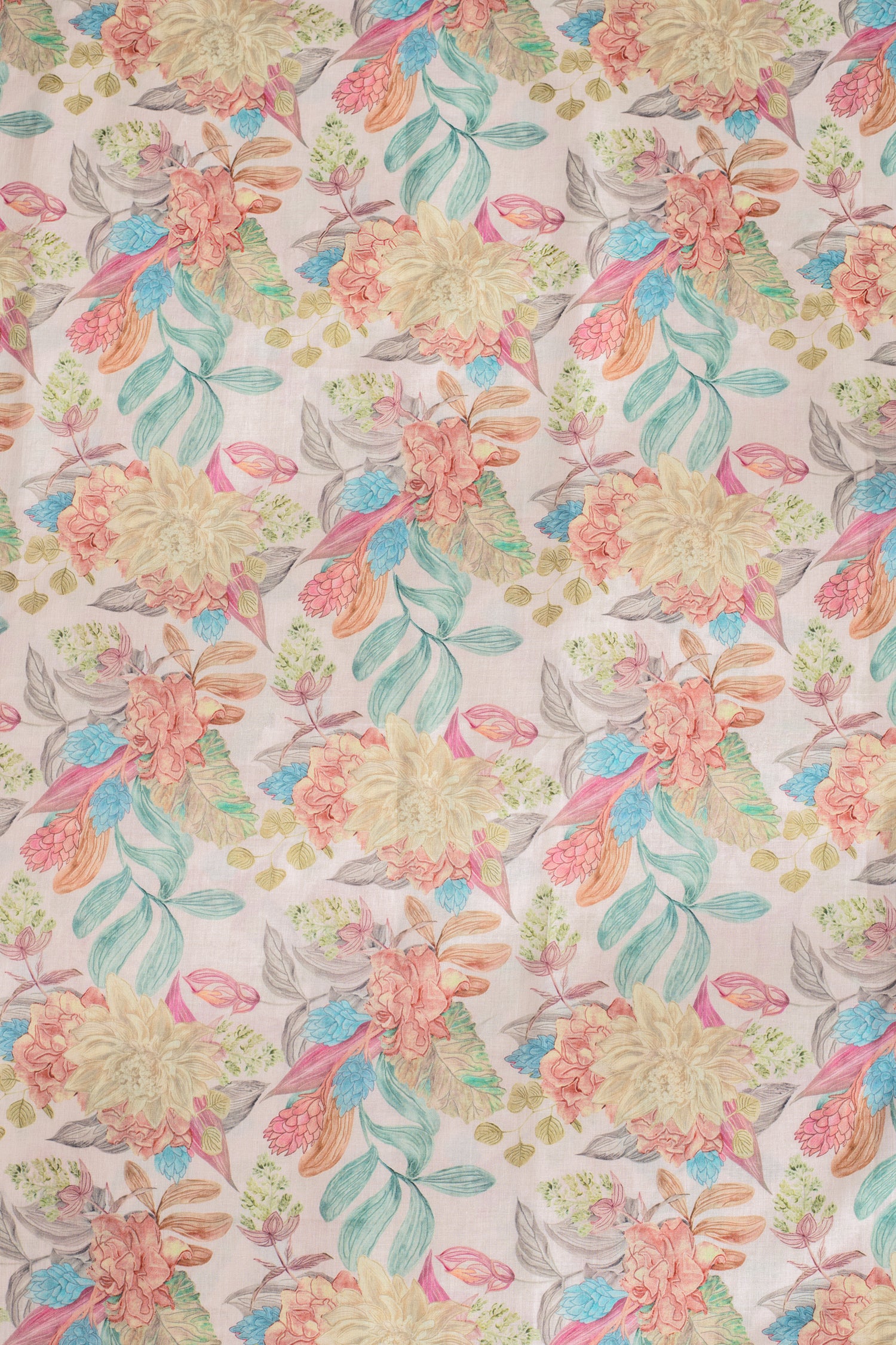 Afreen Ivory Cotton Printed Fabric