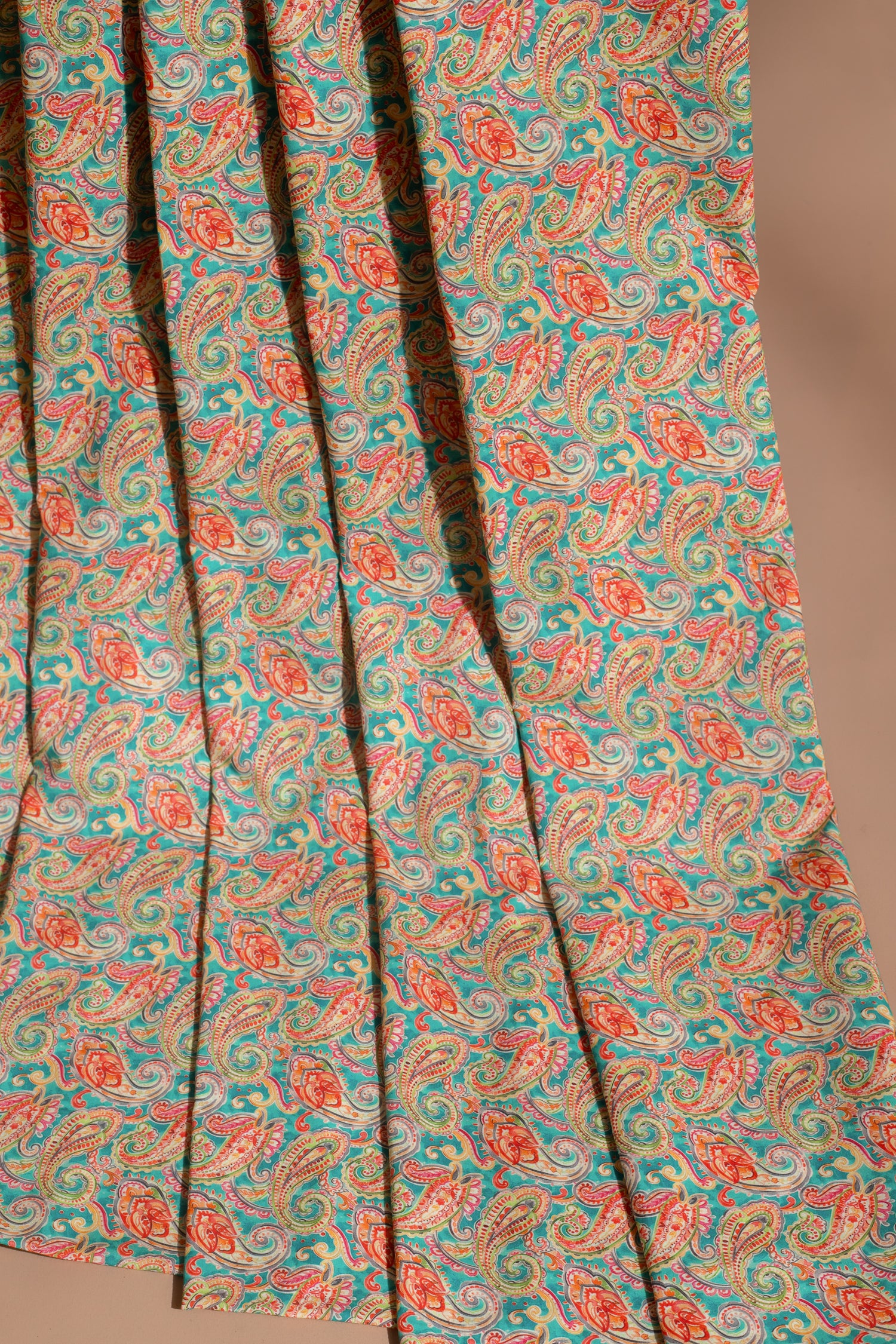 Afreen Blue Paisley Printed Cotton Fabric