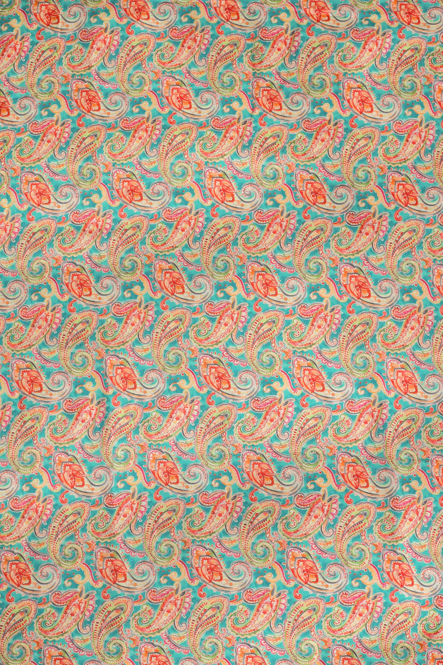 Afreen Blue Paisley Printed Cotton Fabric