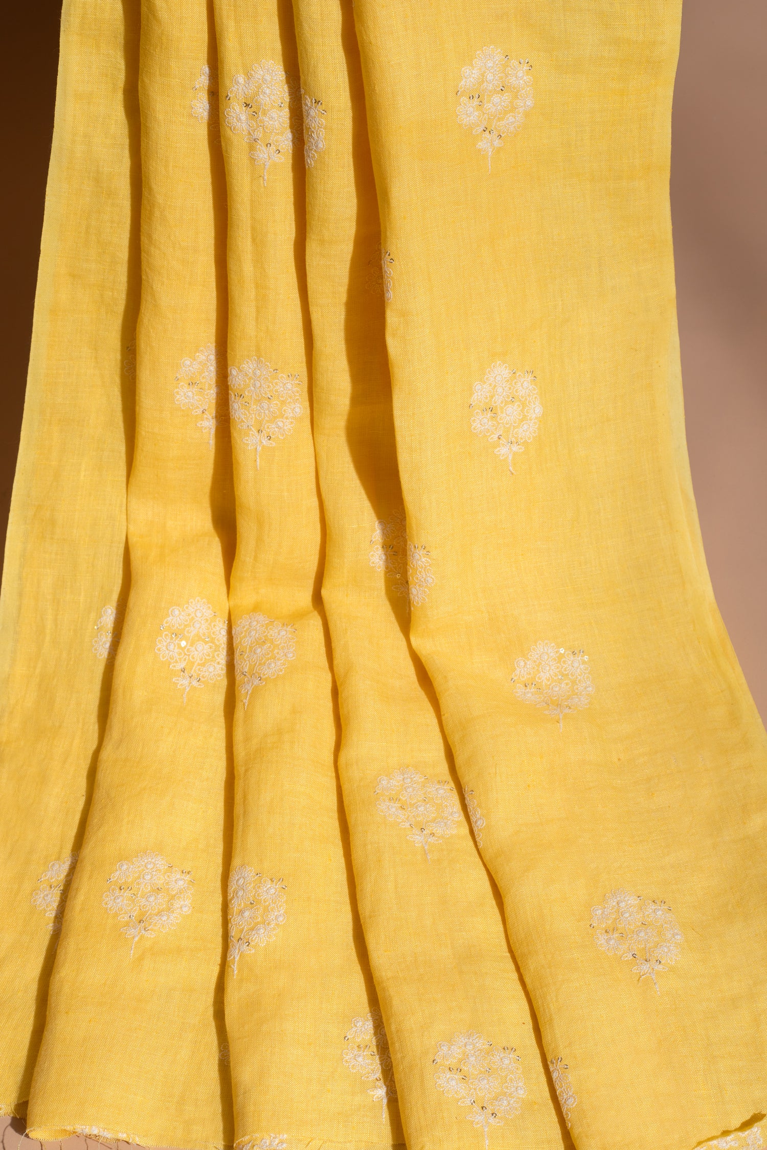 Linen Yellow Threadwork fabric