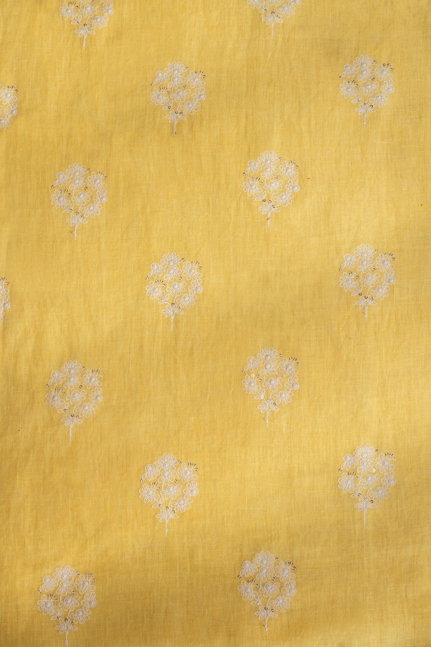 Linen Yellow Threadwork fabric