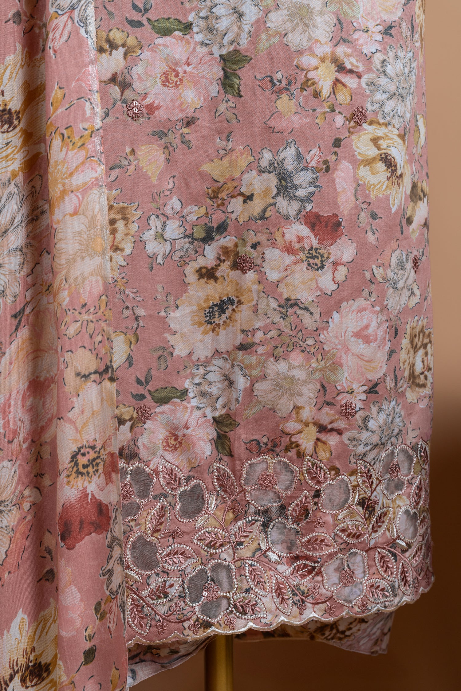 Afreen Soft Cotton Pink Unstitched Suit Set