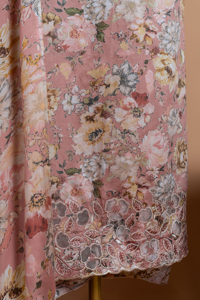 Afreen Soft Cotton Pink Unstitched Suit Set Sterling House