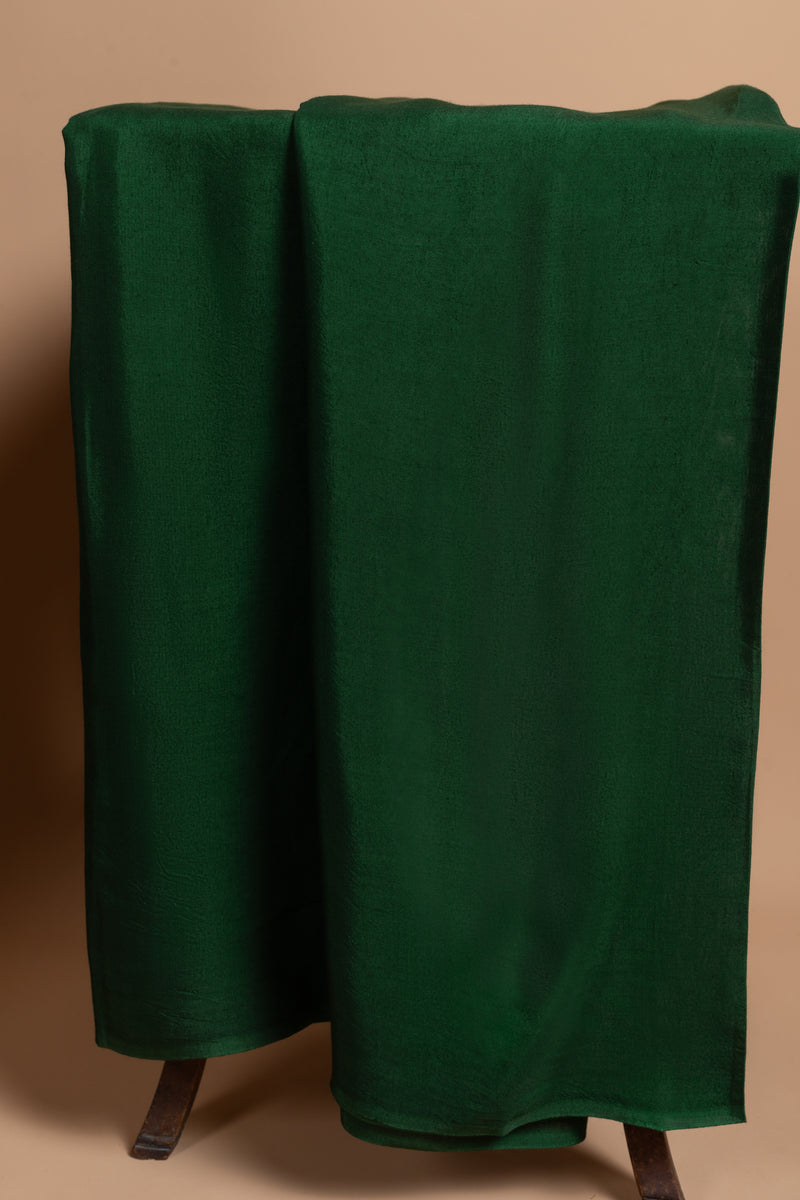 Green Chanderi Silk Unstitched Suit Set