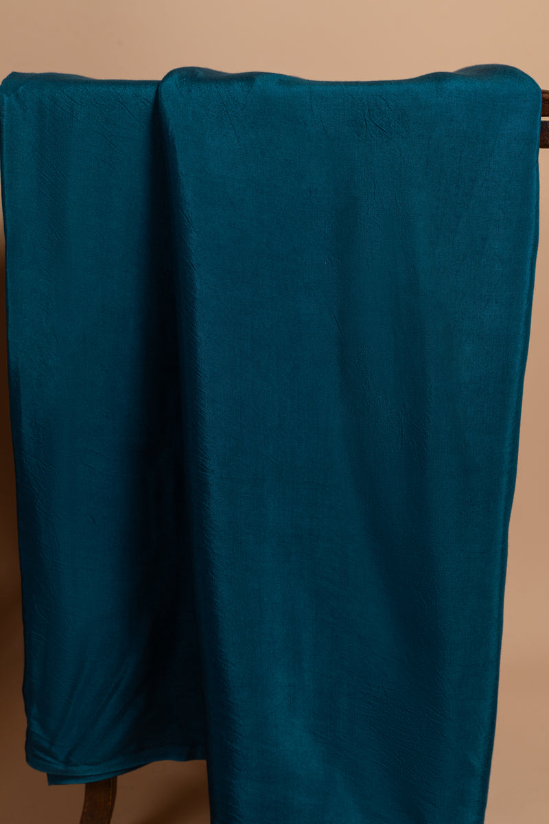 Blue  Chanderi Silk Unstitched Suit Set