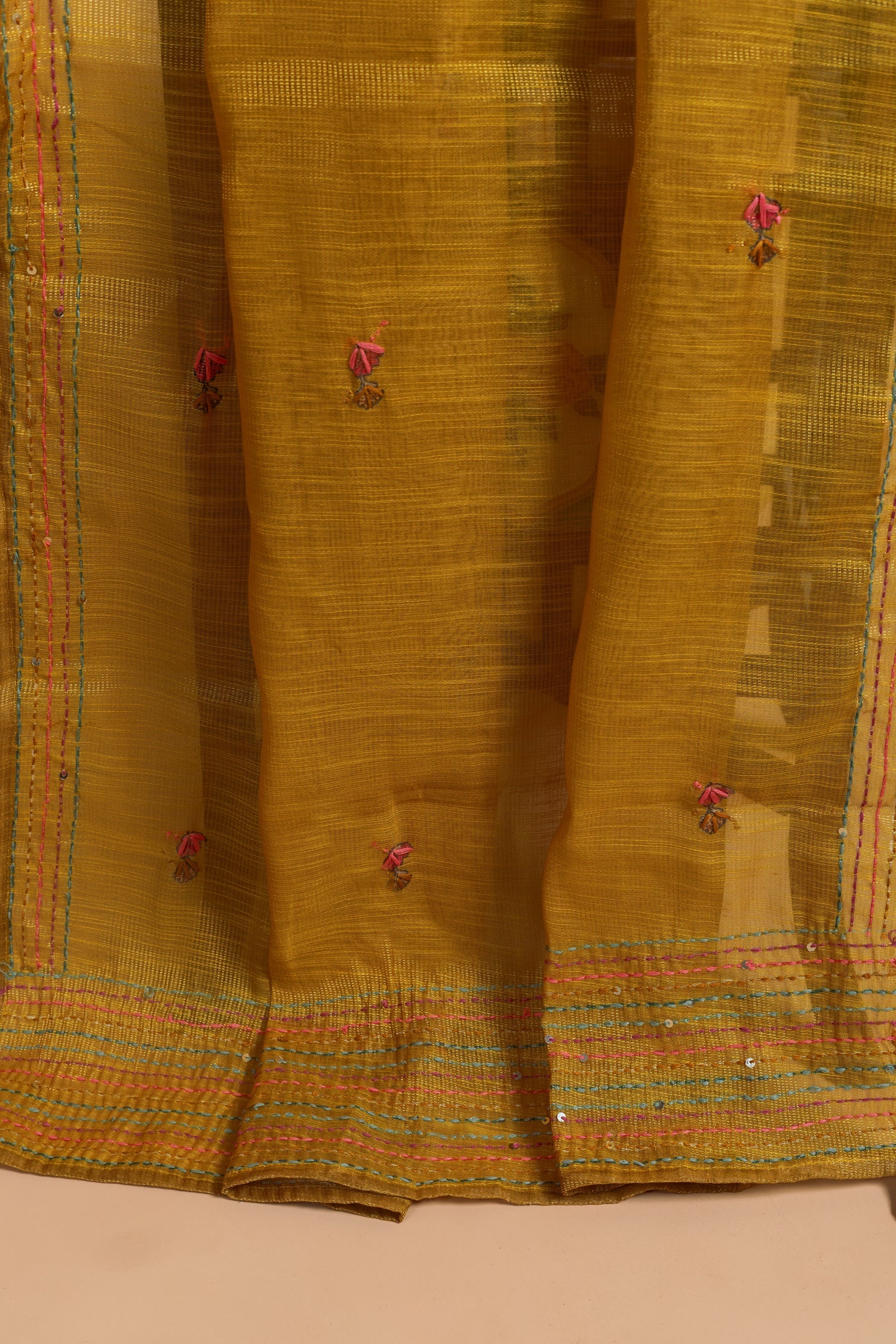 Luxe Kota Shimmer Silk Mustard Readymade Set Sterling House