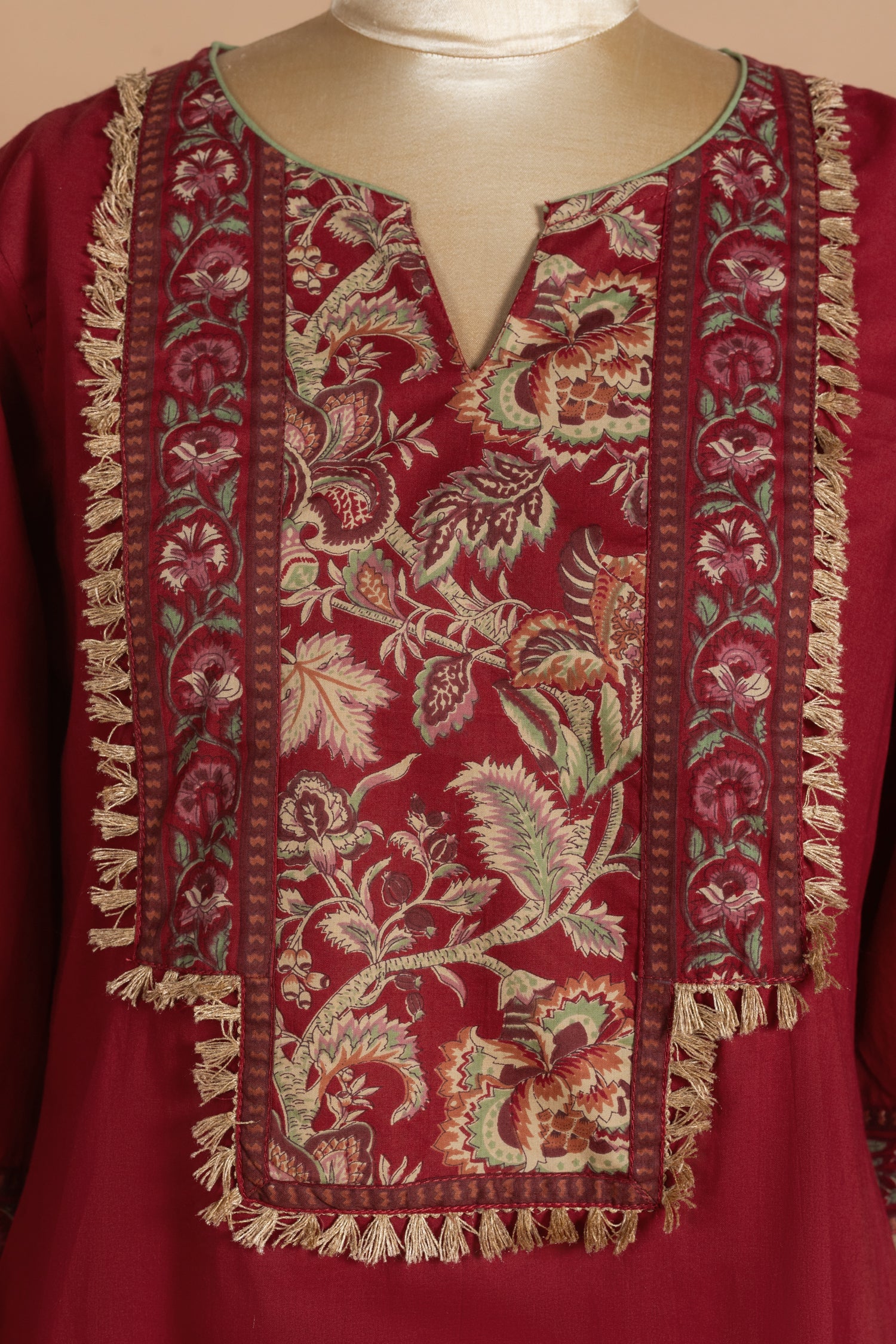 Afreen Red Cotton Readymade Set