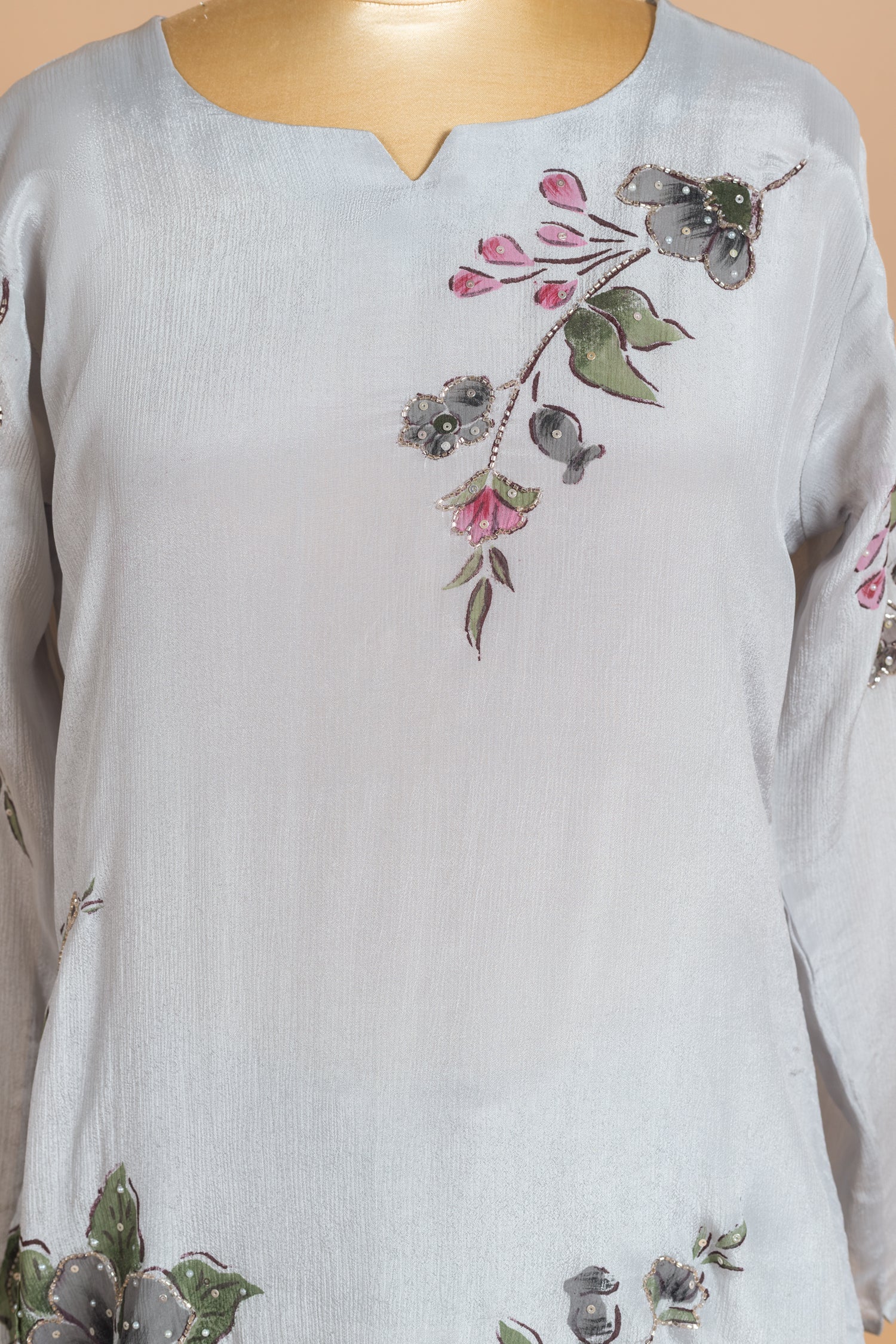 Luxe Grey Chinnon Anarakli Set