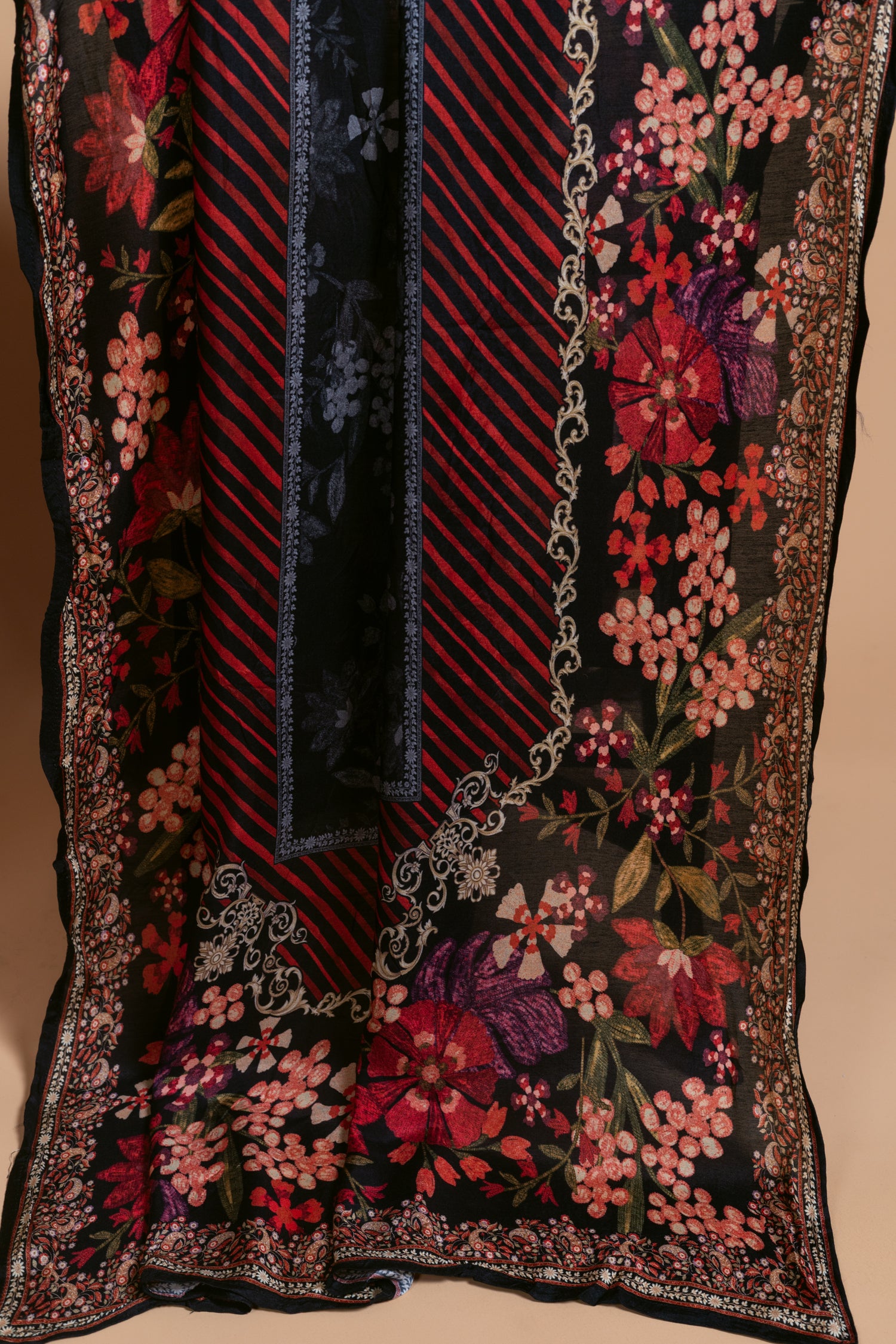 Afreen Black Cotton Readymade Set