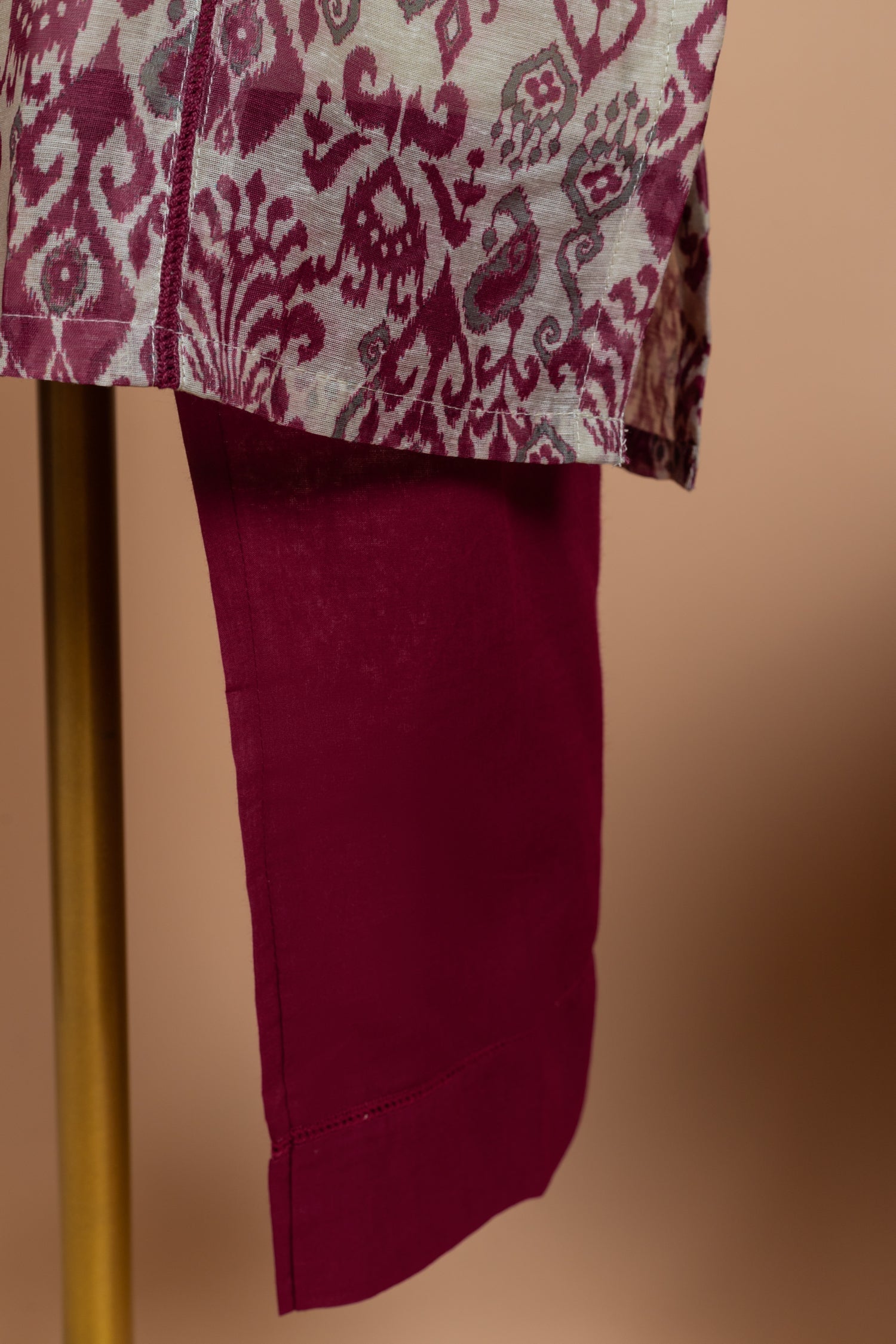 Afreen Wine Cotton Readymade Set Sterling House