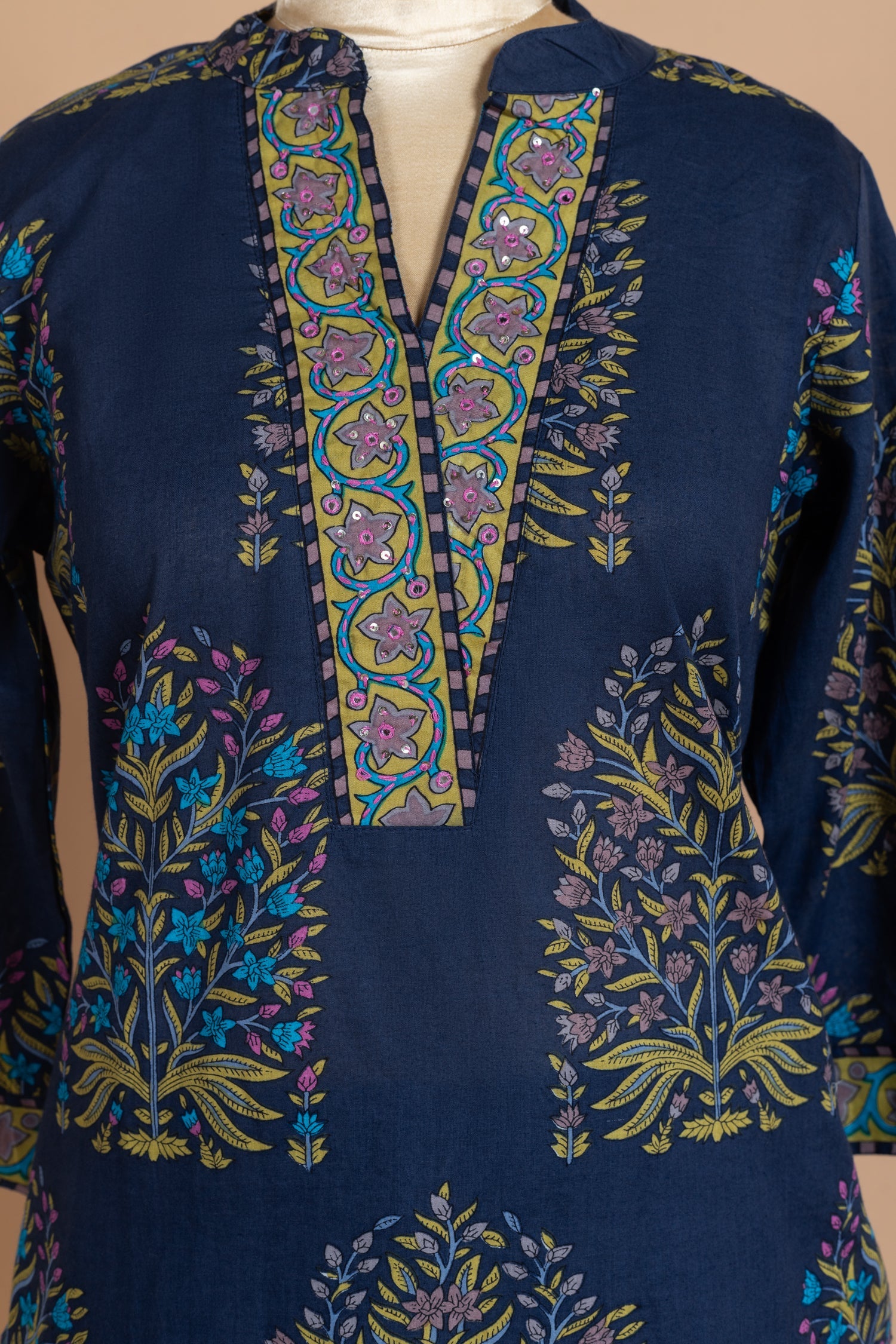 Afreen Blue Cotton Readymade Set Sterling House