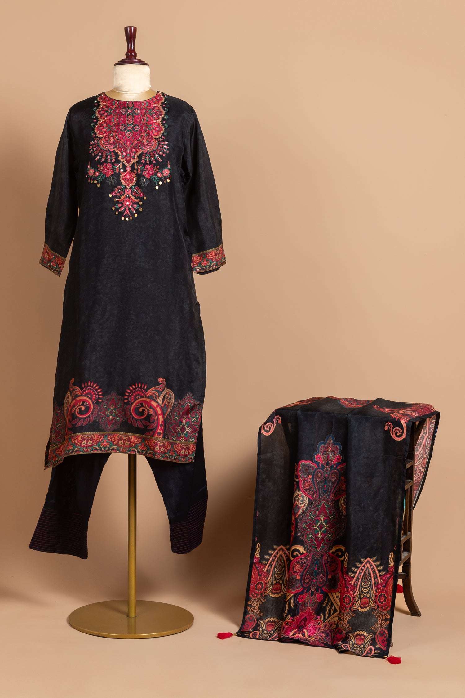 Afreen Black Soft muslin  Readymade Set