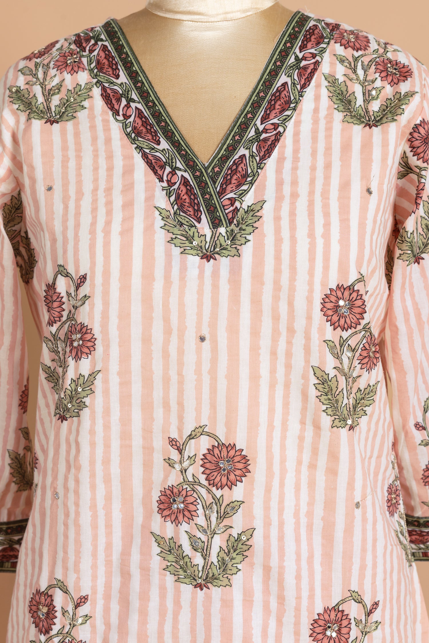 Afreen Pink Floral Cotton Printed Readymade Set