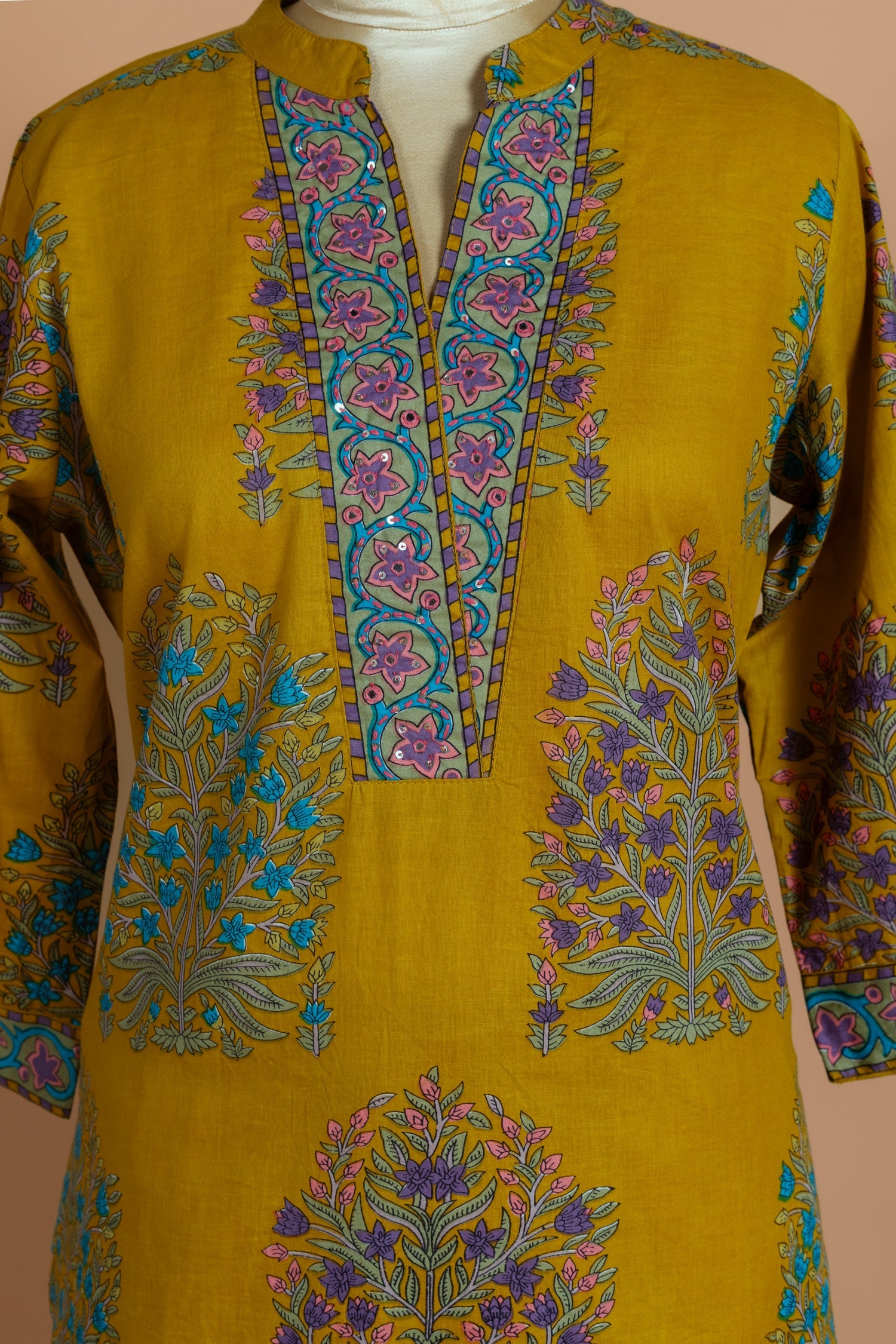 Afreen Mustard  Cotton Readymade Set Sterling House