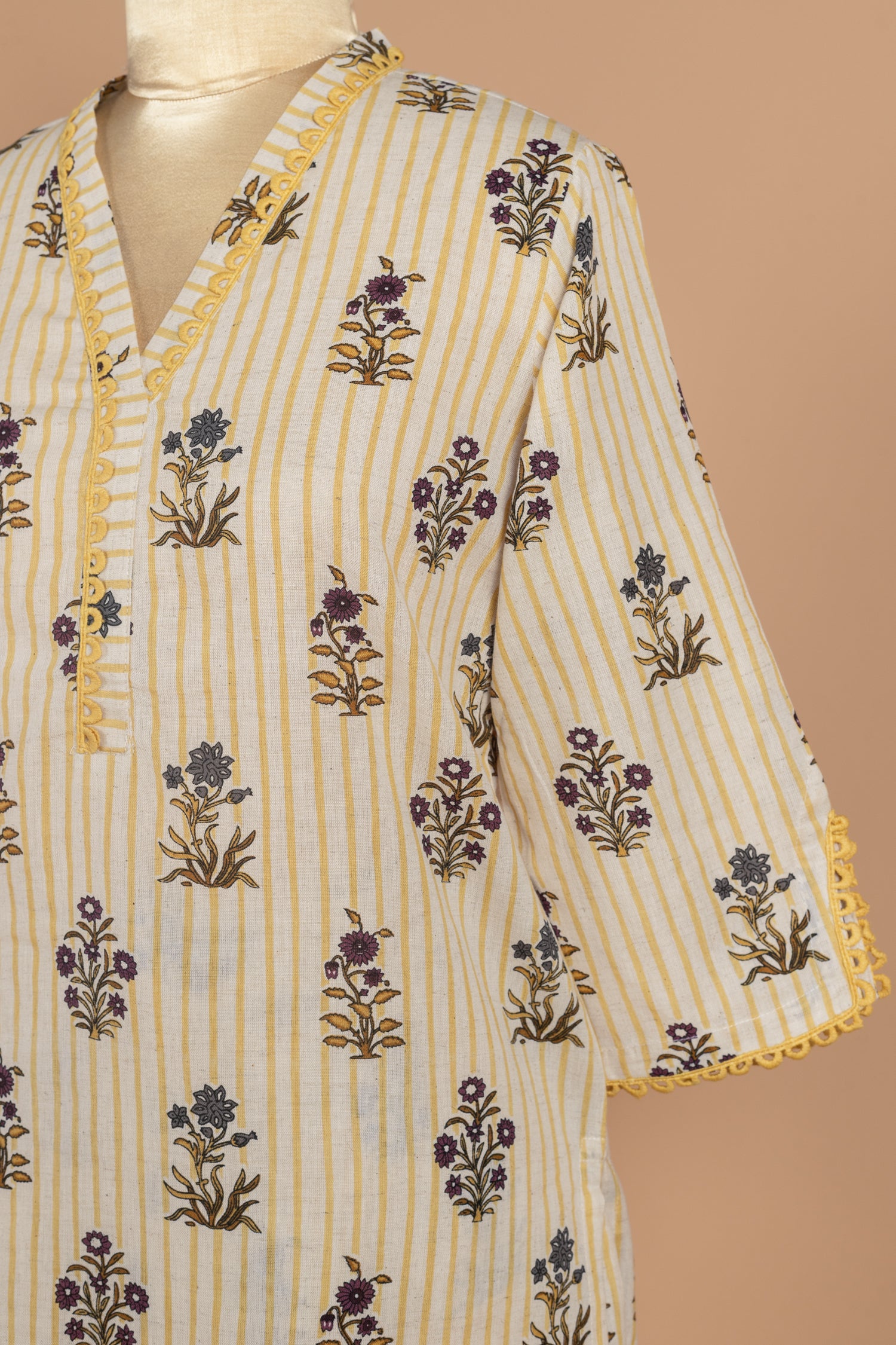 Afreen Yellow Cotton Printed Readymade Set