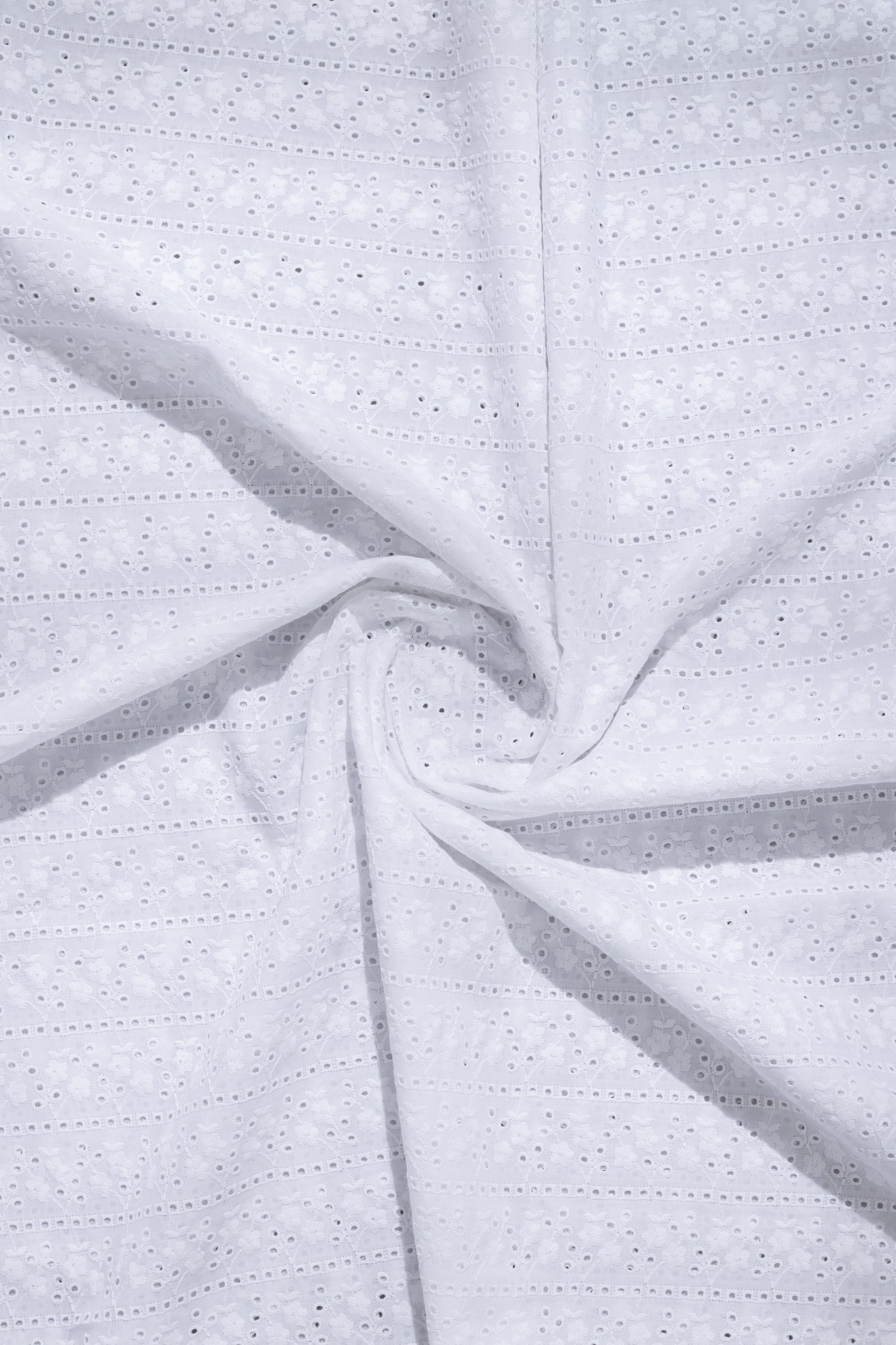 Afreen White Hakoba Cotton  Fabric