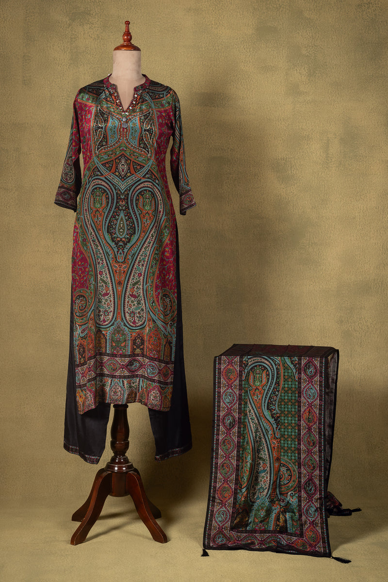 Multicoloured Printed Muslin Readymade Set Sterling House