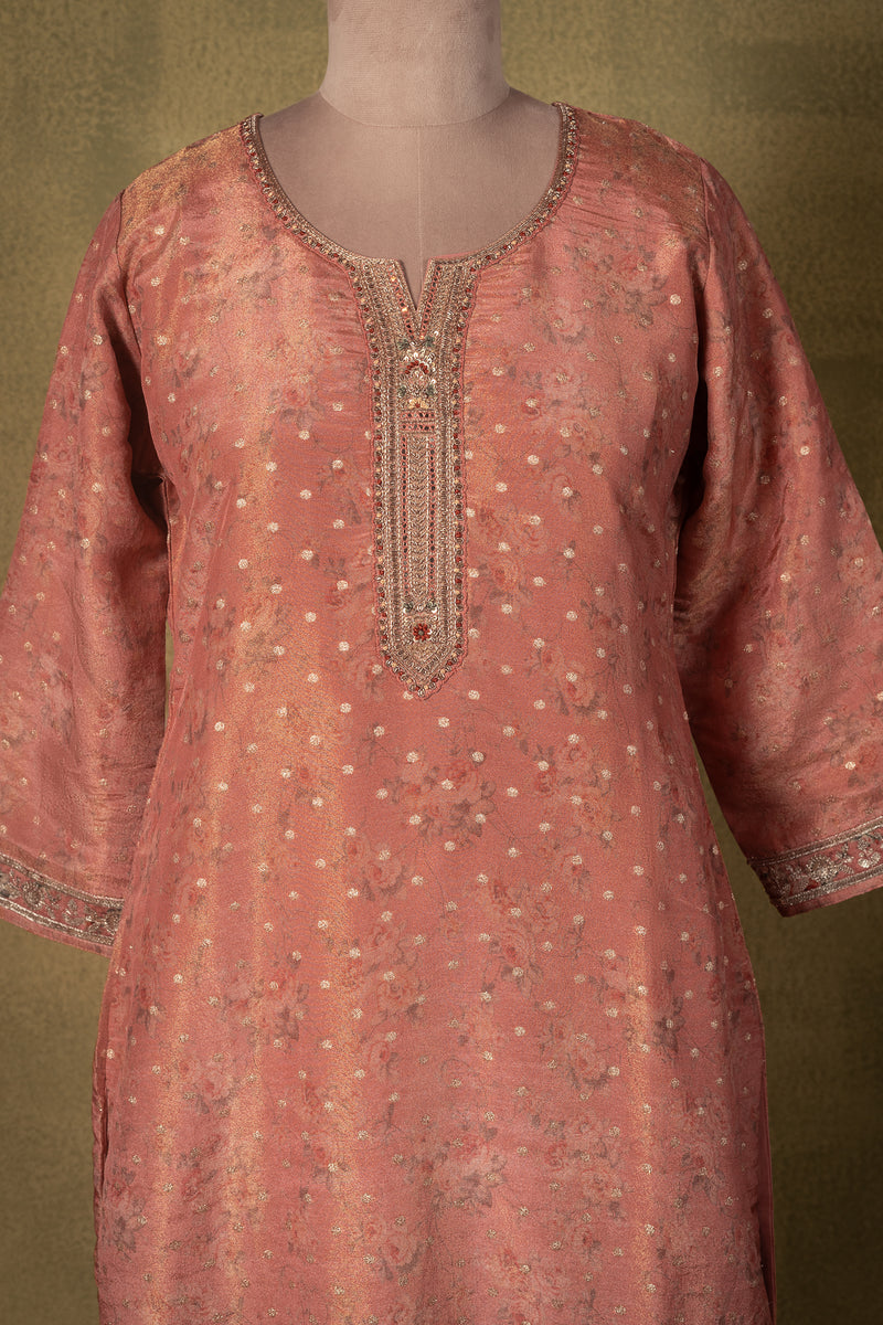 Dusty Rose Shimmer Silk Blend Readymade Set