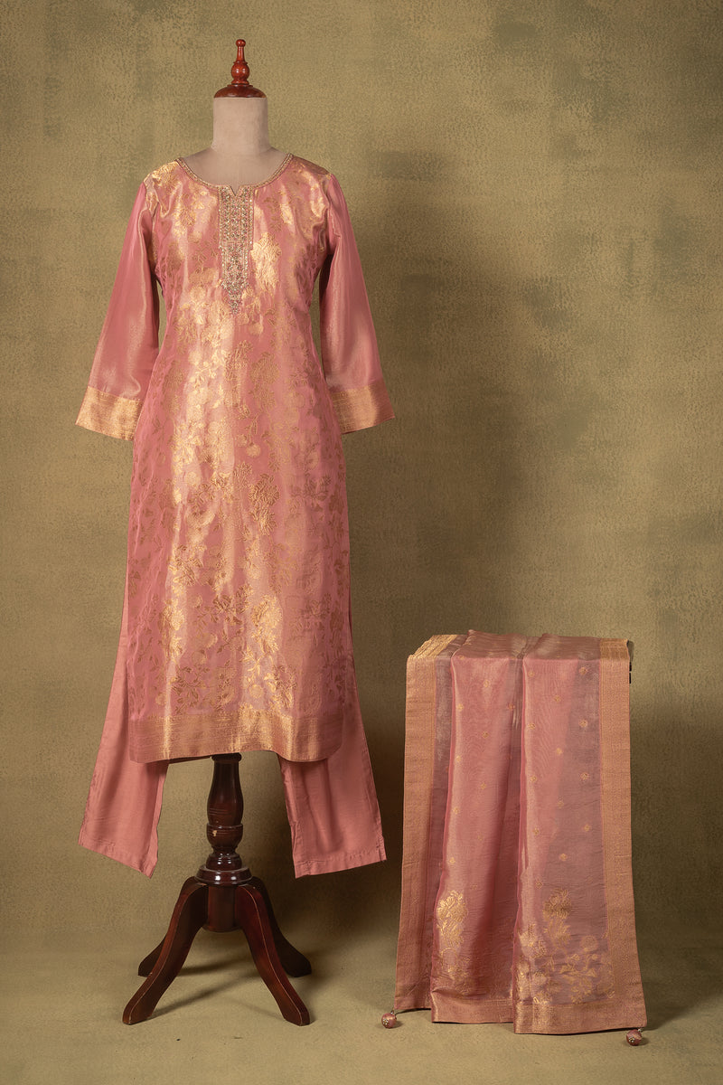 Blush Pink Shimmer Silk Readymade Sterling House