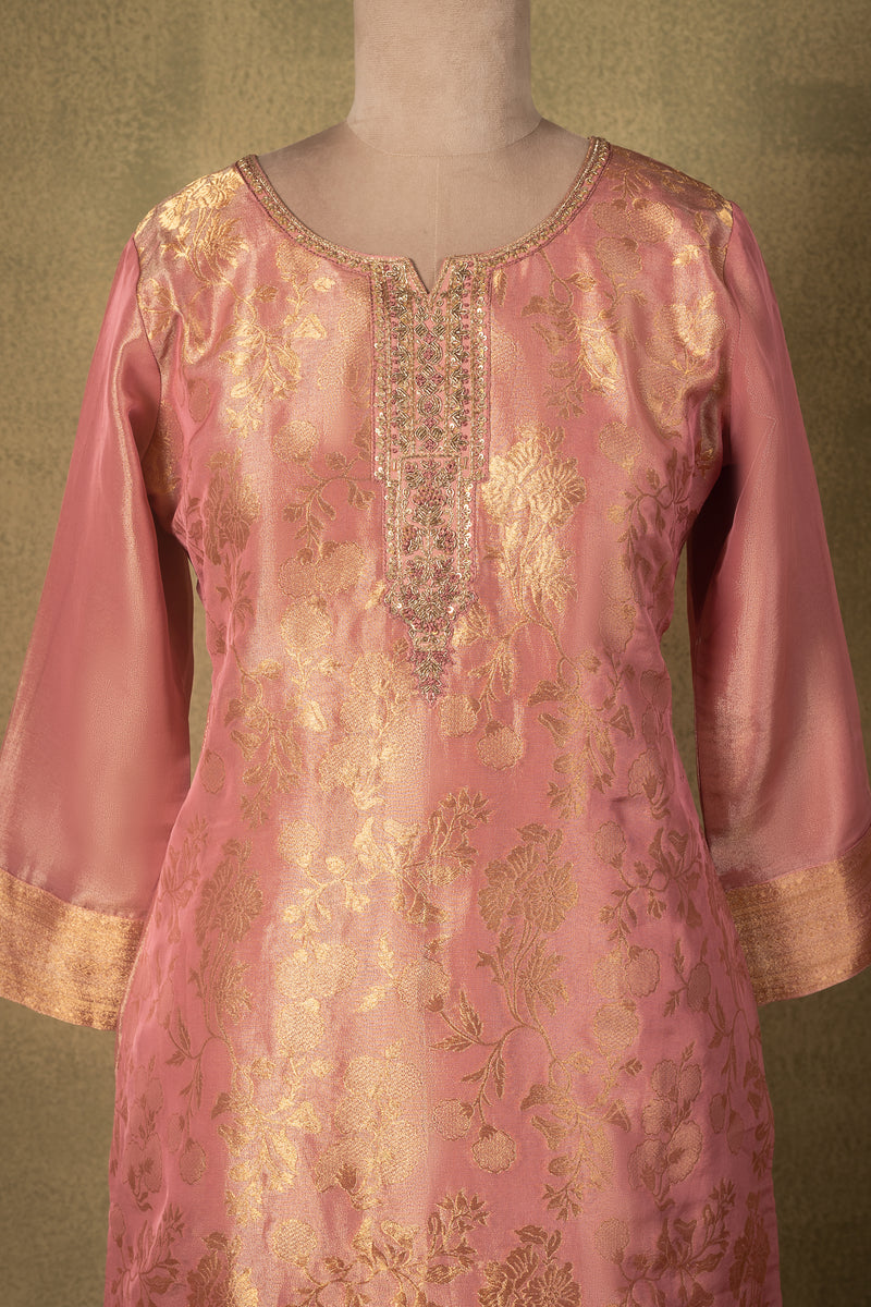 Blush Pink Shimmer Silk Readymade Sterling House