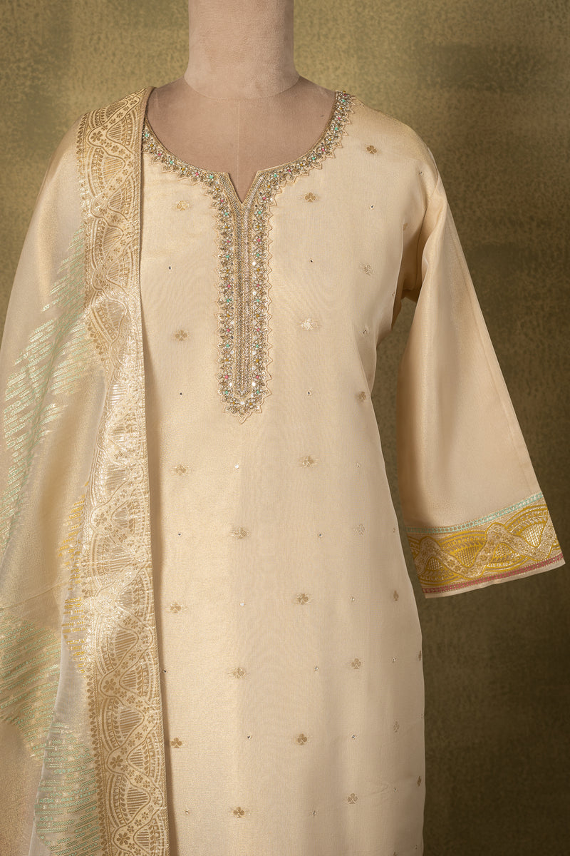 Off-White Pastel Silk Blend Readymade Set