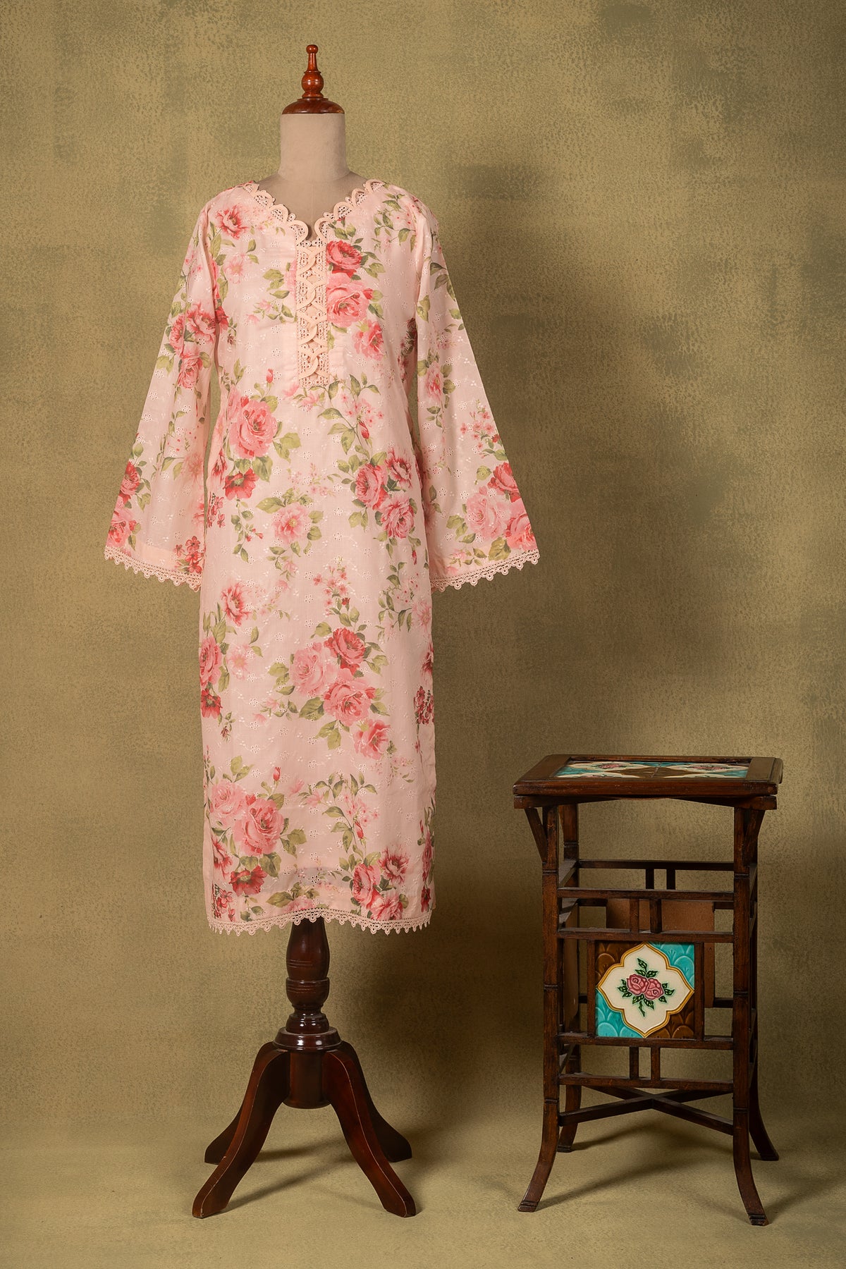 Light Pink Floral Lawn Cotton Readymade Set
