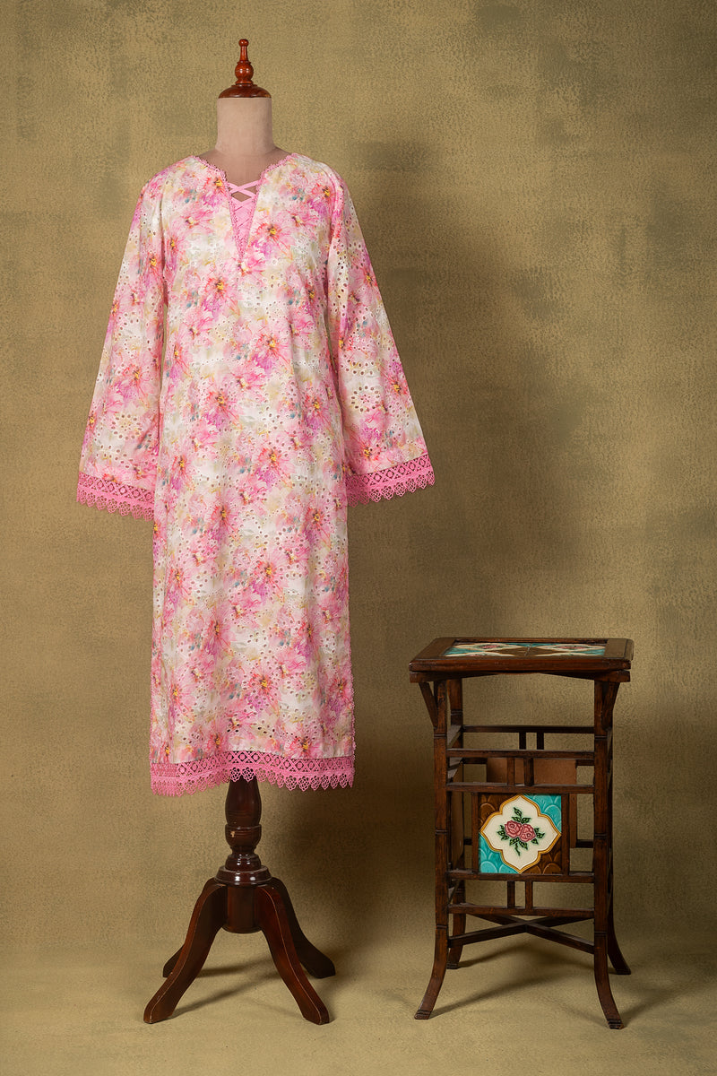 Soft Pink Floral Lawn Cotton Readymade Set