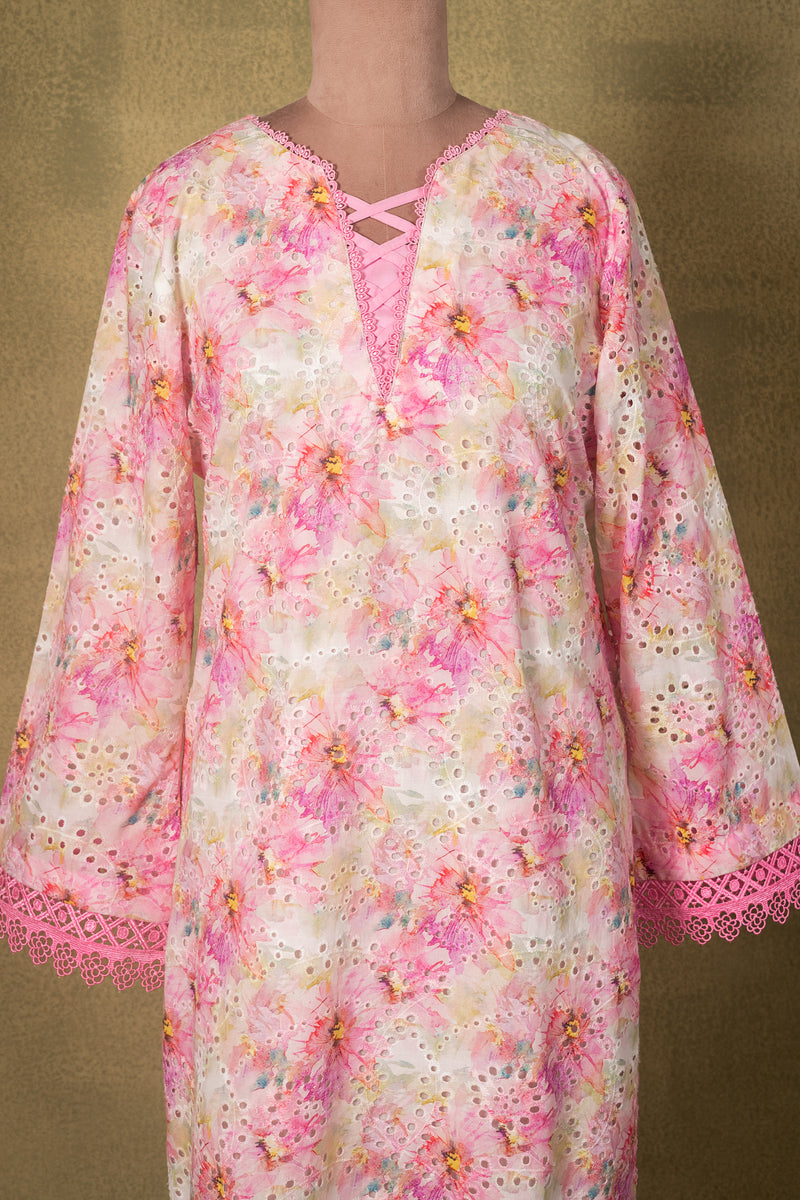Soft Pink Floral Lawn Cotton Readymade Set