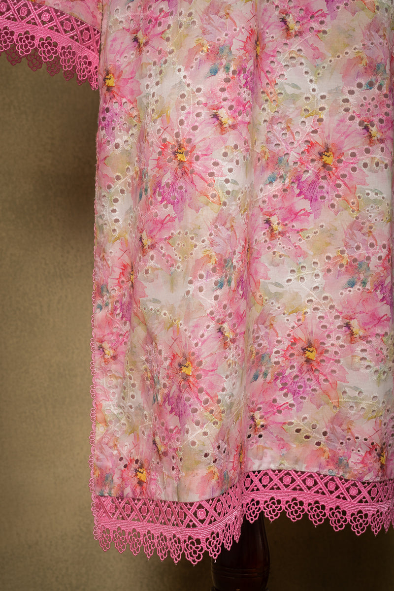 Soft Pink Floral Lawn Cotton Readymade Set