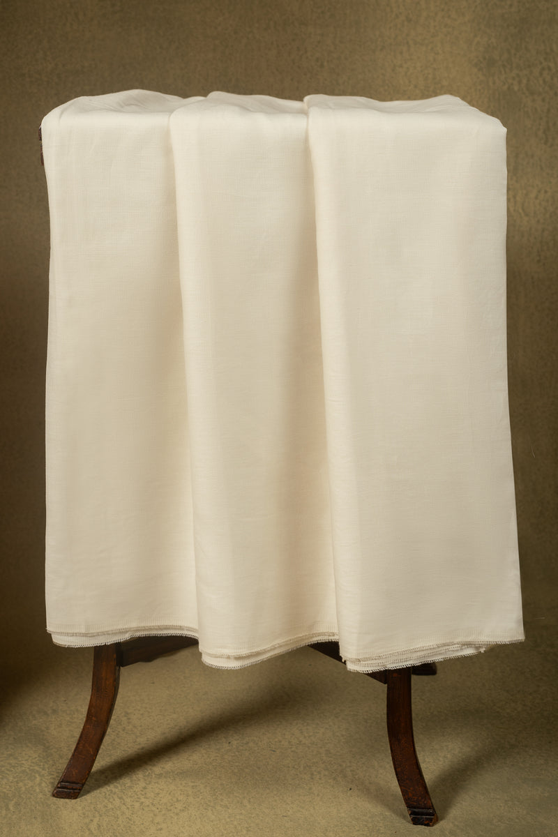 White Floral Embroidery Unstitched Suit Set Sterling House