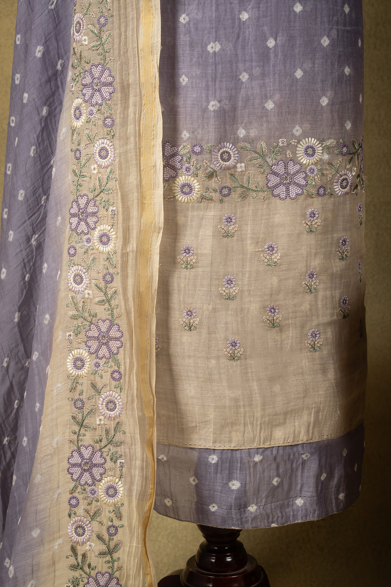 Lilac Floral Mul Embroidered Unstitched Suit Sterling House