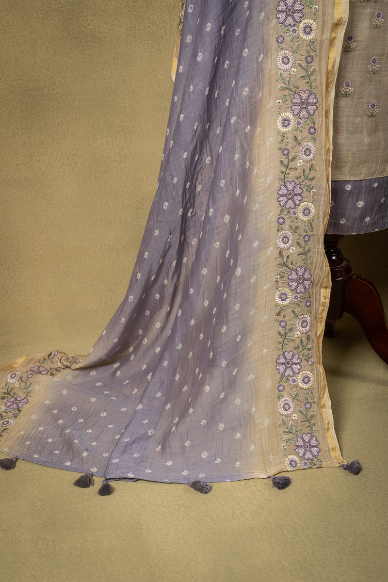 Lilac Floral Mul Embroidered Unstitched Suit Sterling House