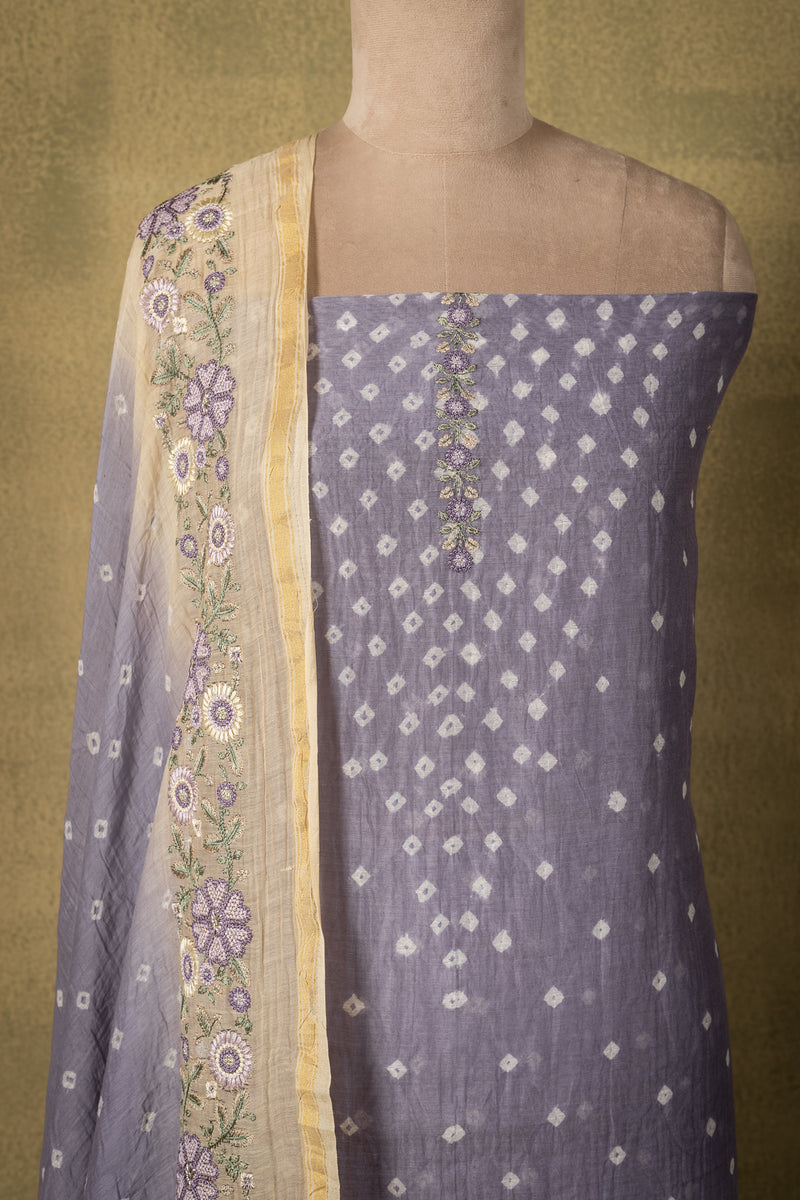 Lilac Floral Mul Embroidered Unstitched Suit Sterling House