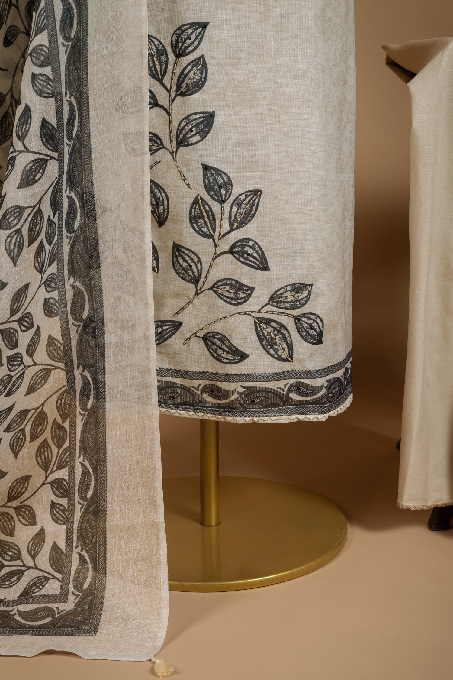 Linen Cream Unstitched Suit Set