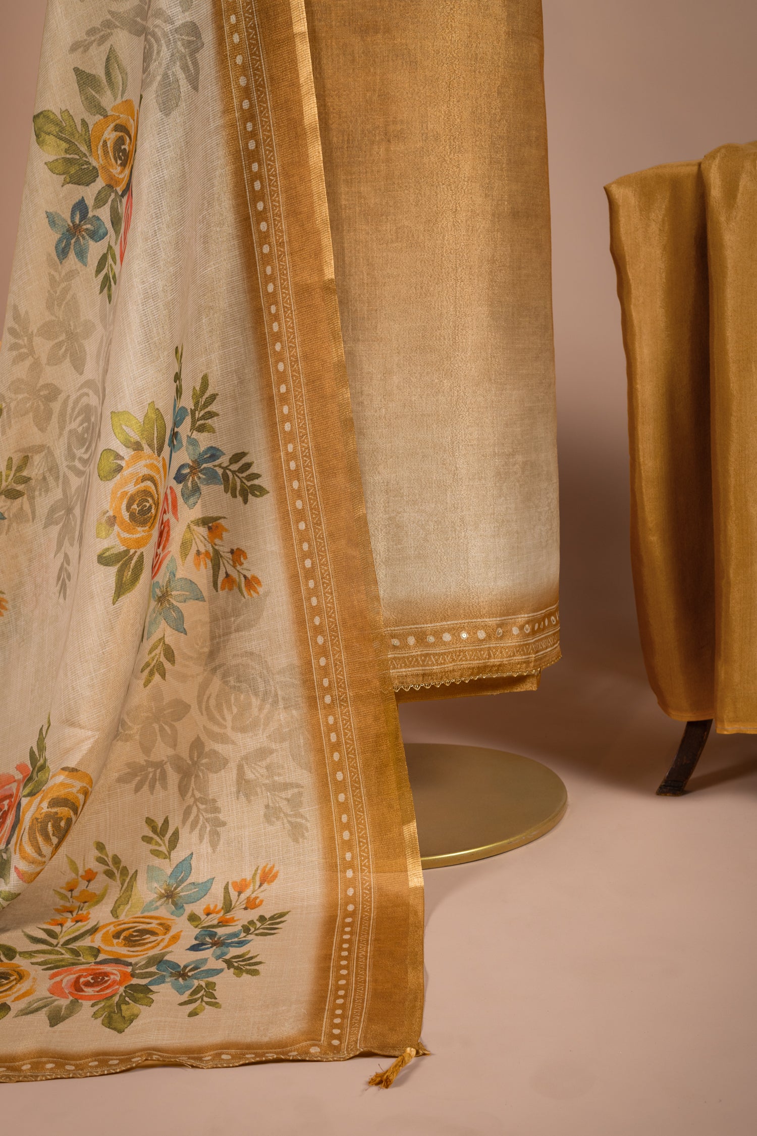 Anokhi Yellow Ombre Shimmer Silk Blend Suit Set