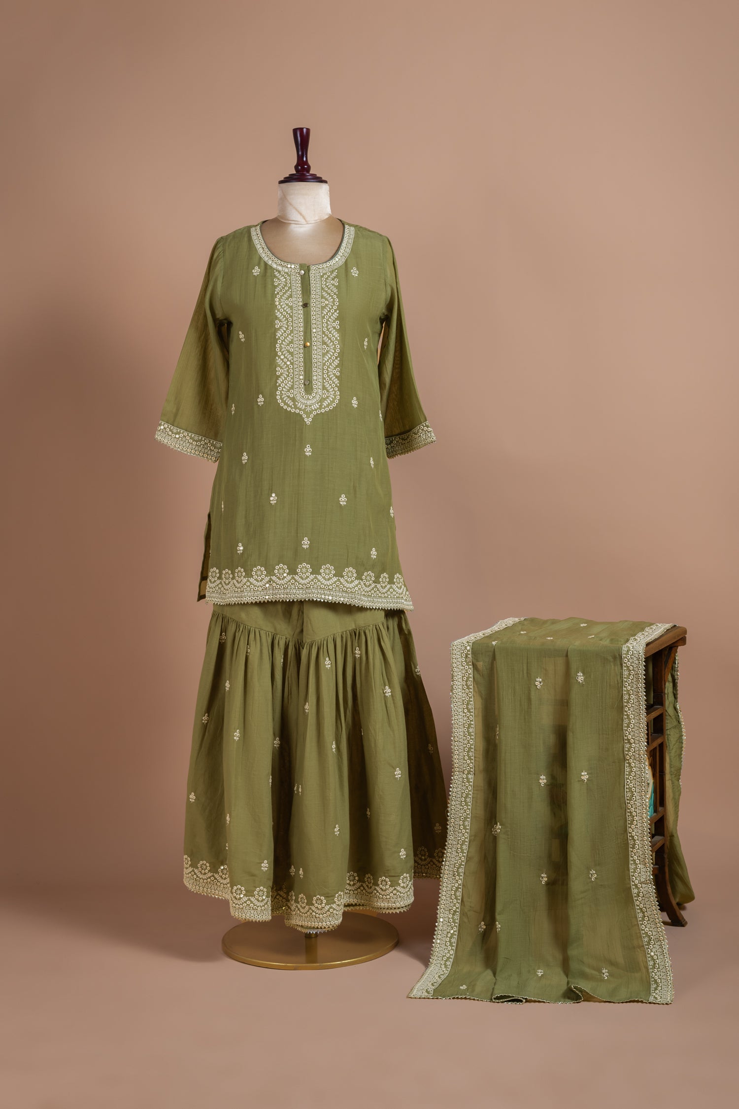 Luxe Green Cotton Suit Set