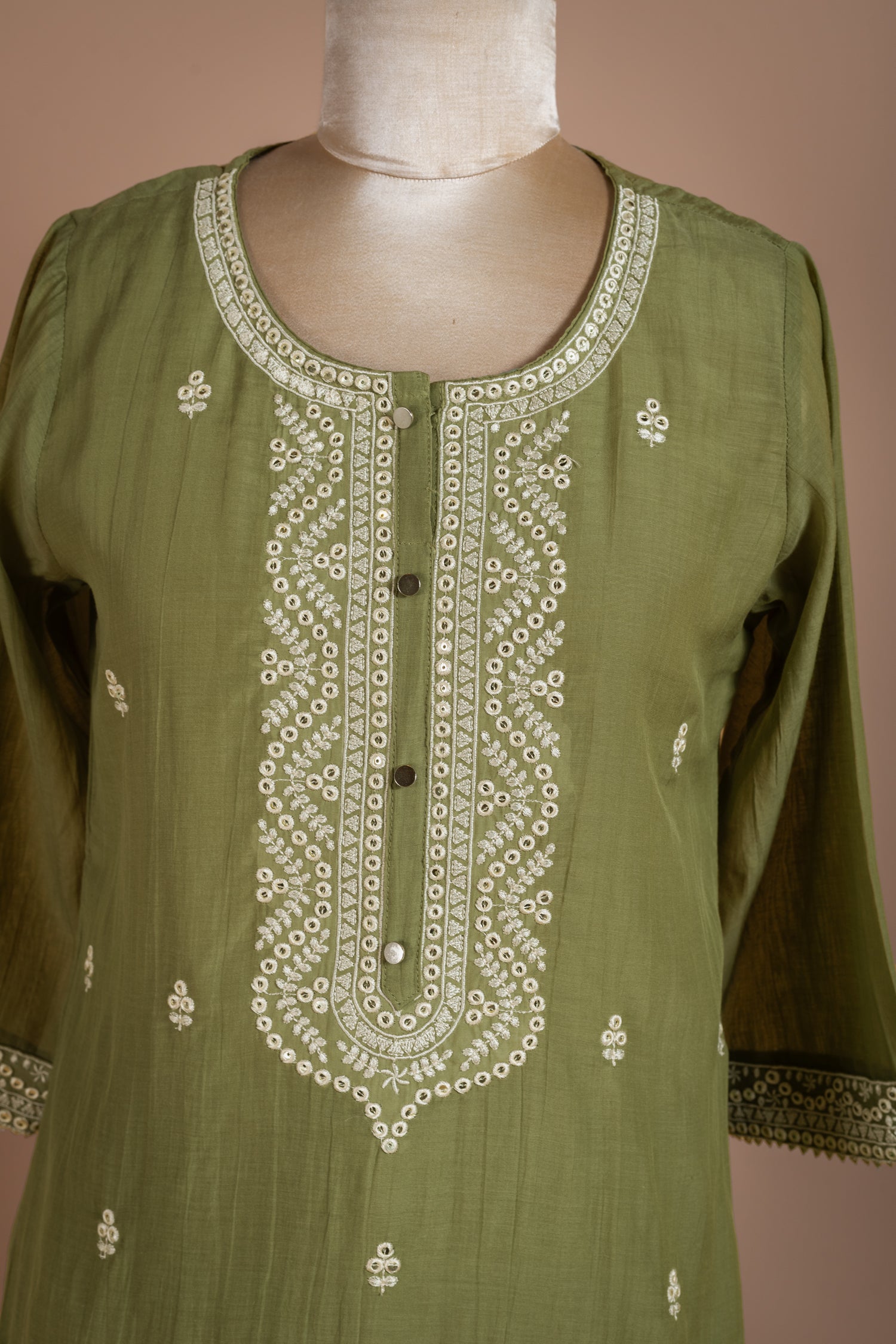 Luxe Green Cotton Suit Set