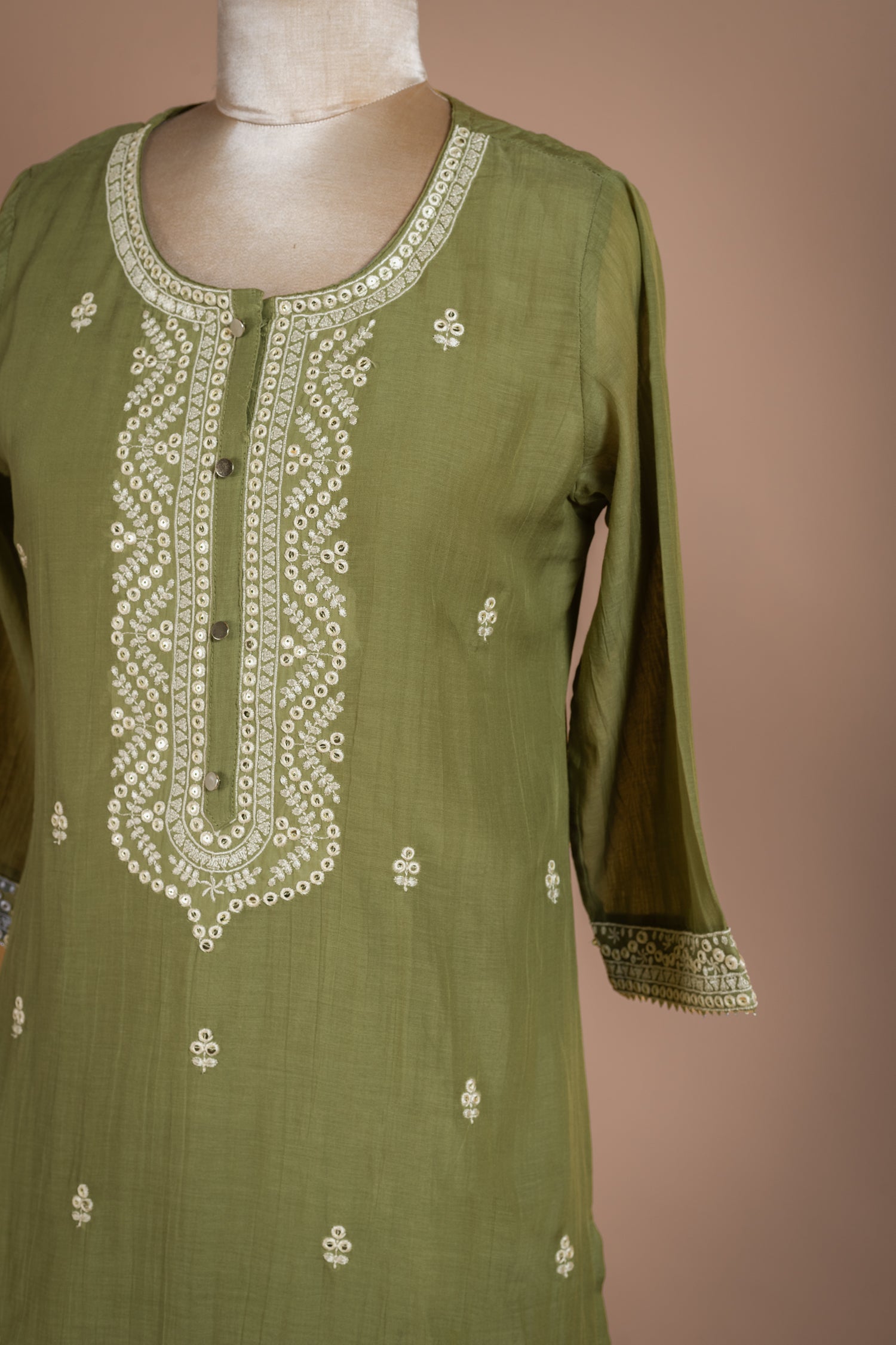 Luxe Green Cotton Suit Set