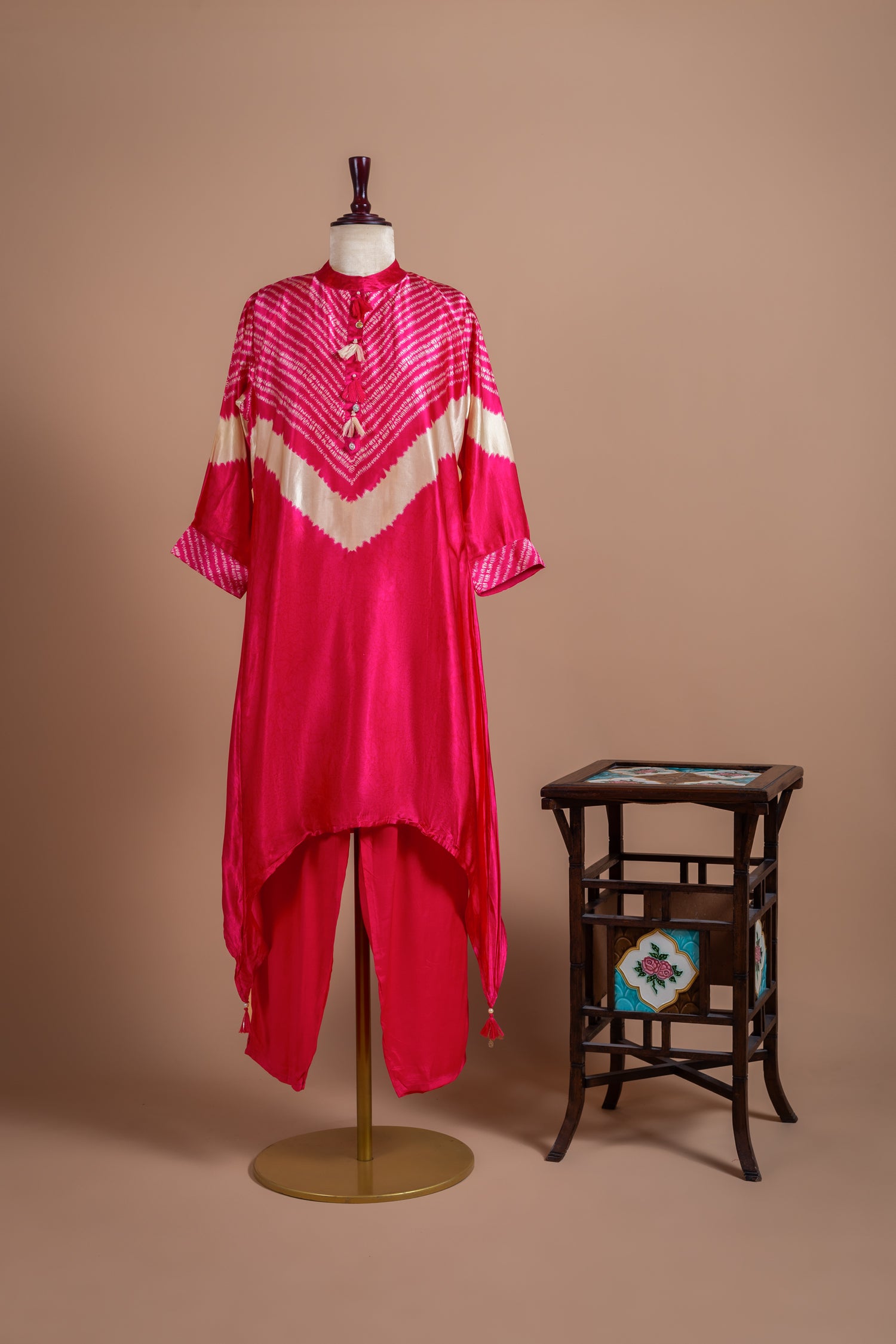 Luxe Pink Satin Silk Suit