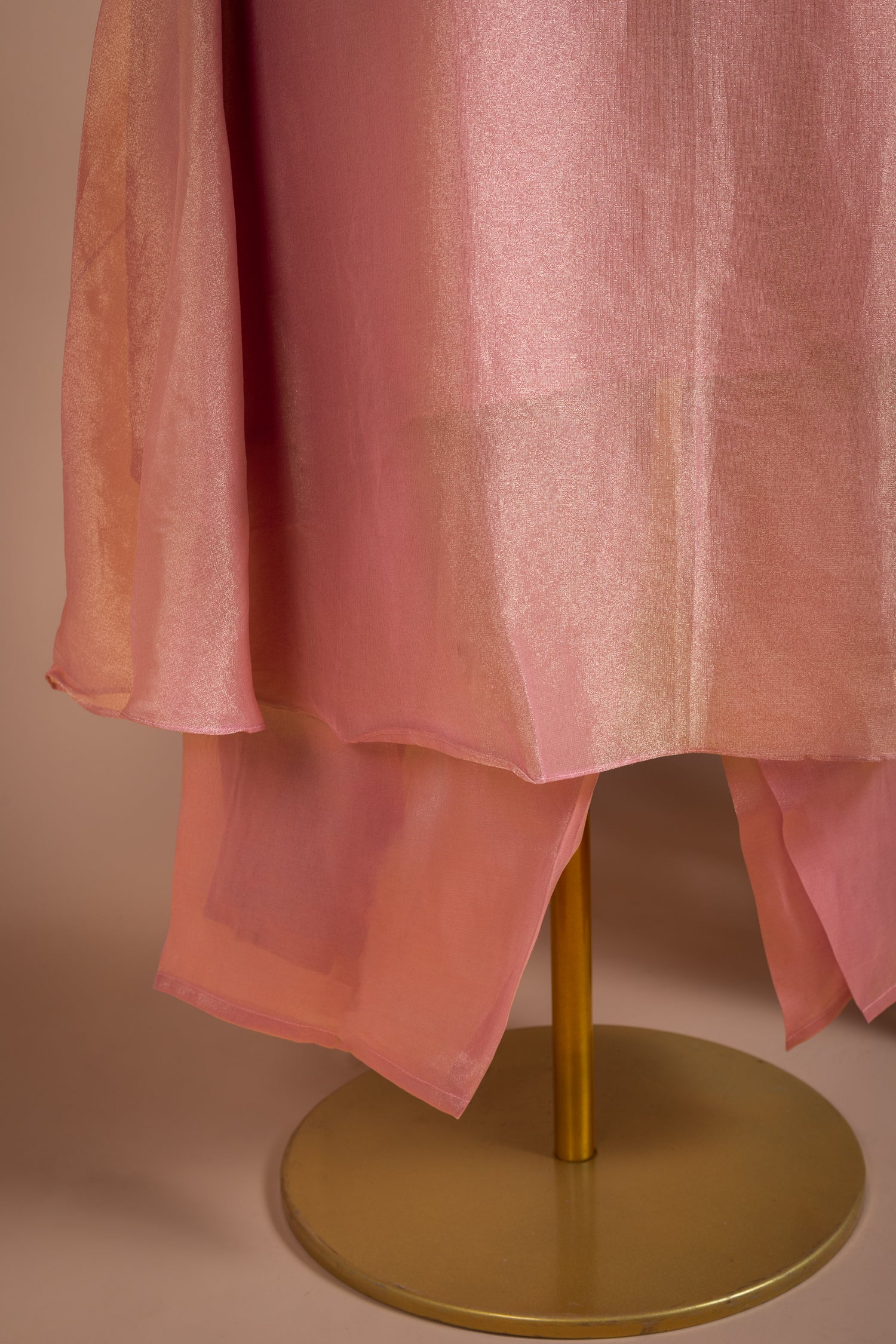 Afreen Dusty Pink Shimmer Silk Blend Anarkali