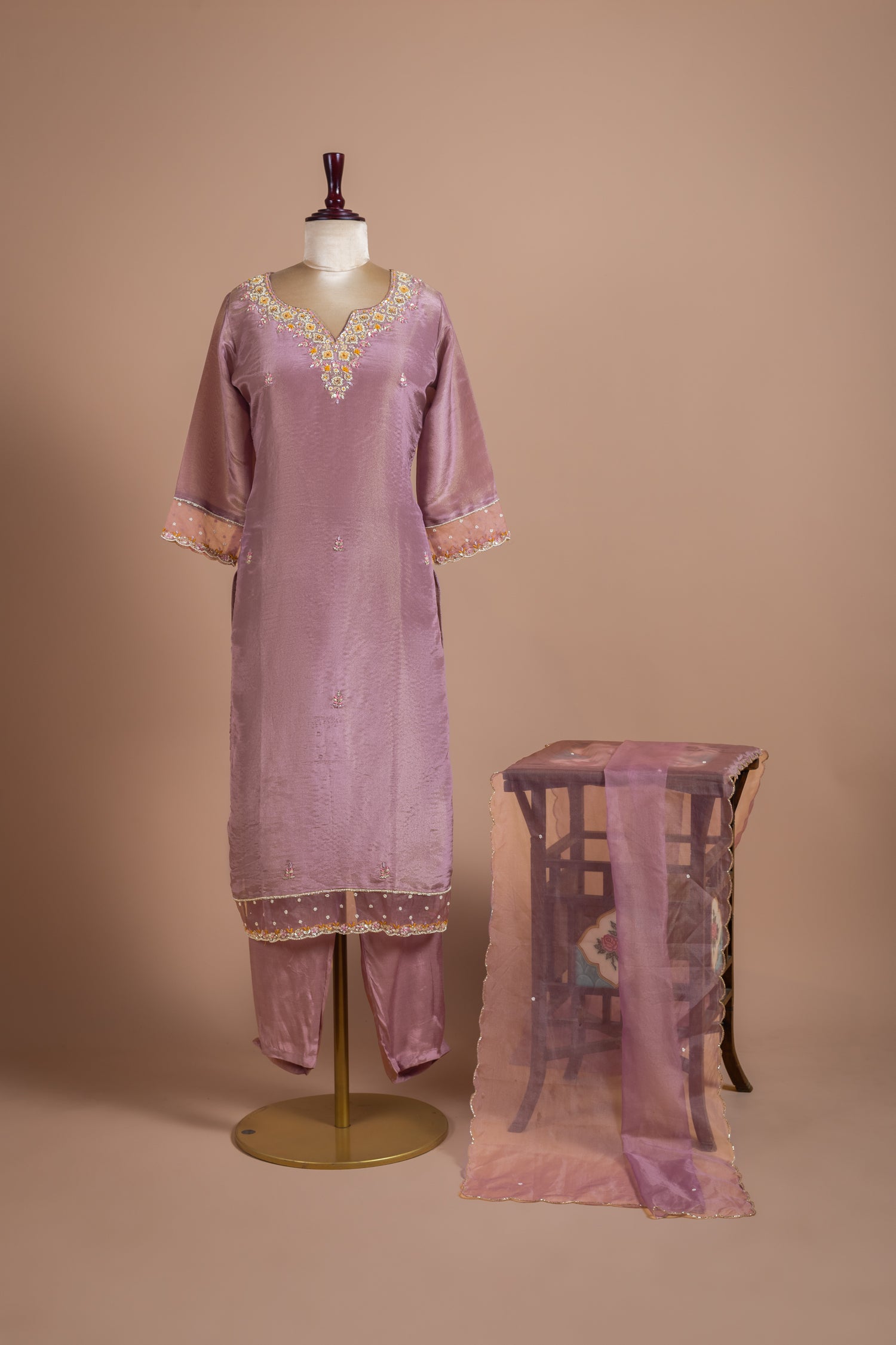 Luxe Purple Shimmer Silk Blend Set