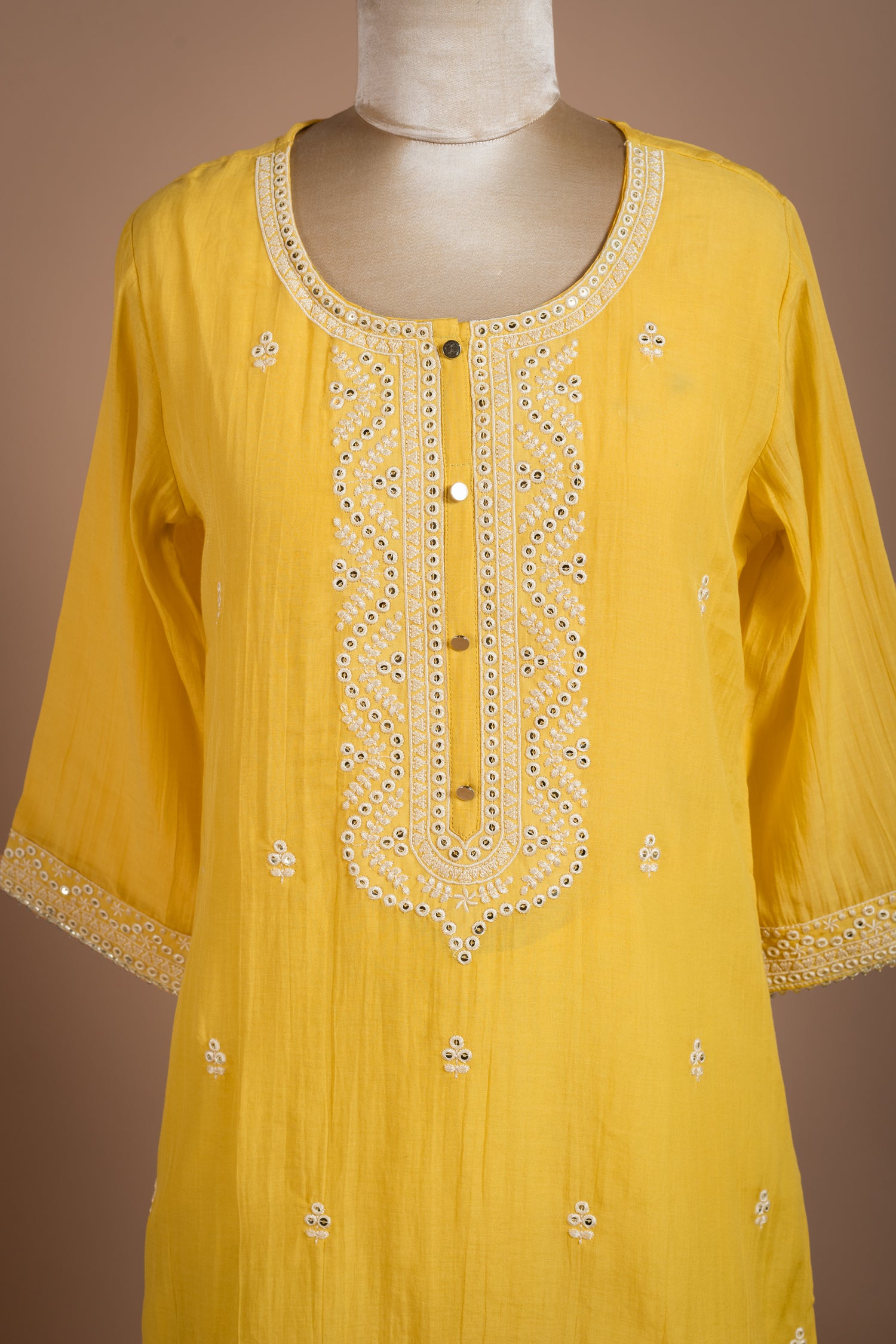 Luxe Yellow Cotton Suit Set