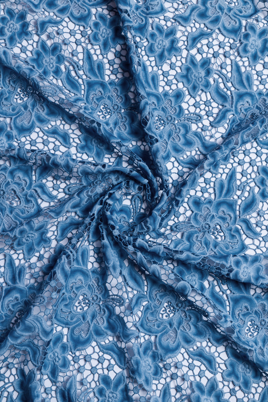 Afreen Dusty Blue Lace Fabric