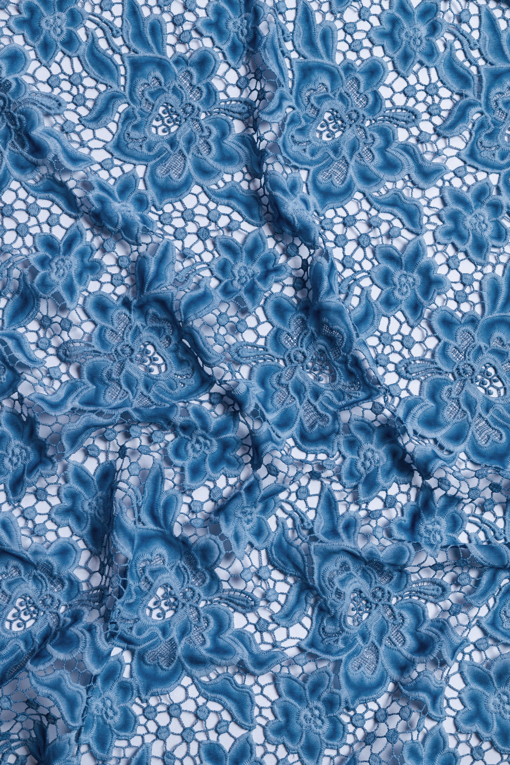 Afreen Dusty Blue Lace Fabric